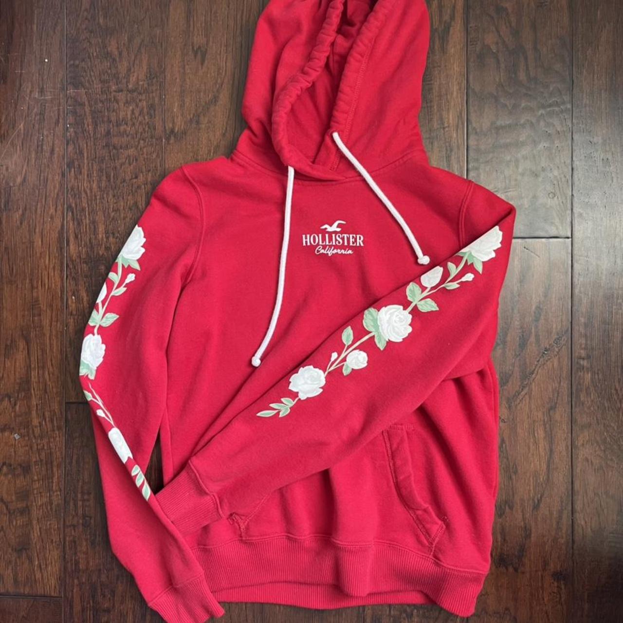 Hollister red hoodie women's best sale