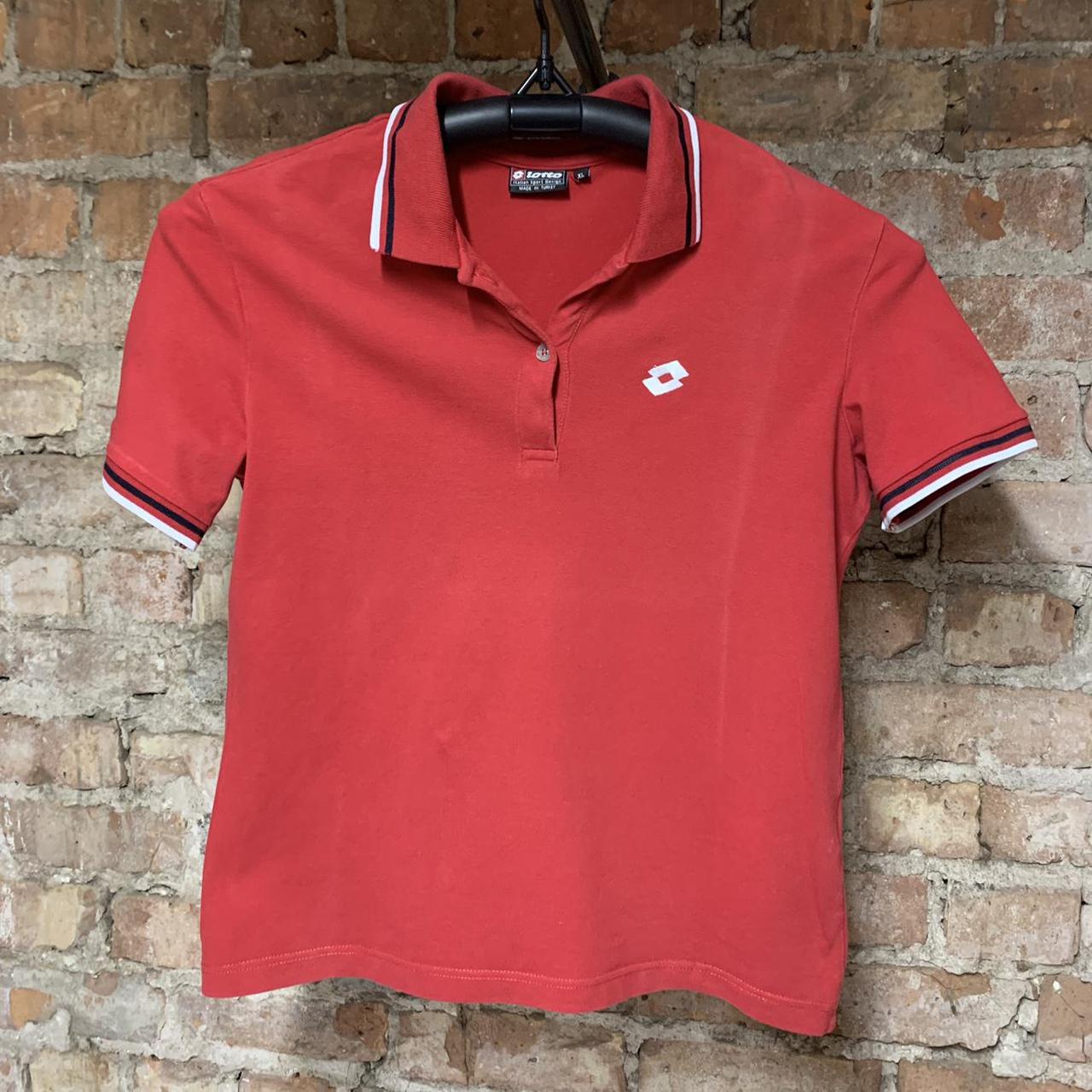 Vintage Lotto Polo Shirt Red XLarge Boys - 274 Size... - Depop