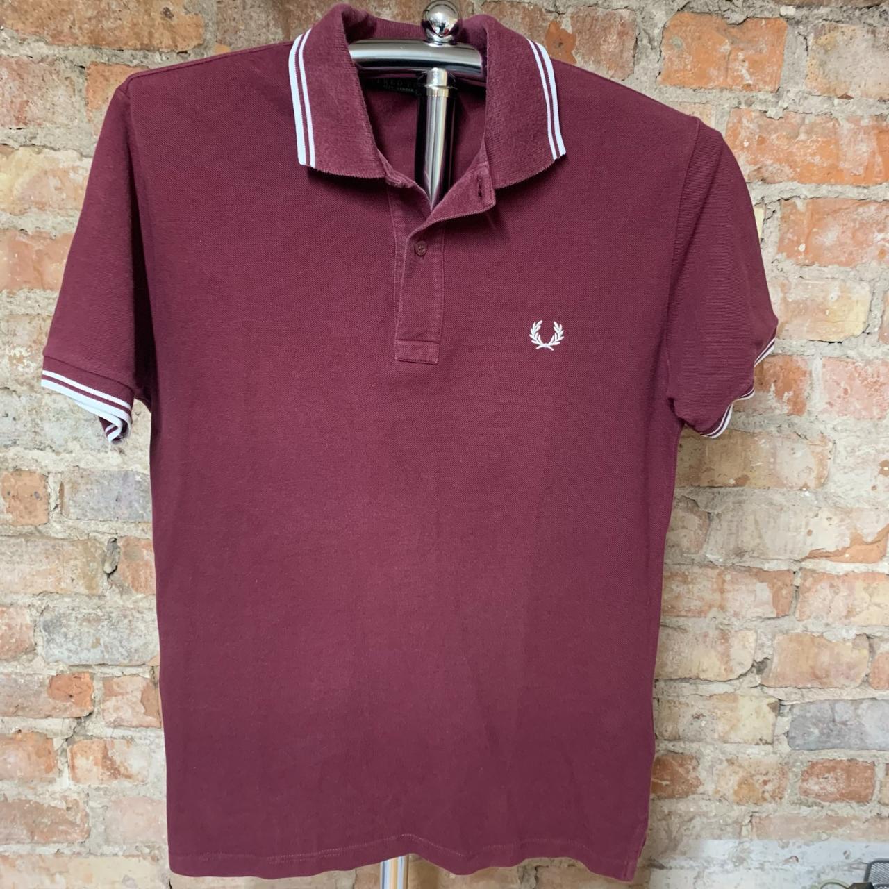 Mens's Preloved Fred Perry Maroon Polo Shirt 40