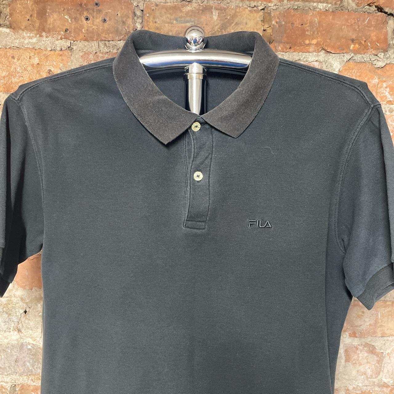 Fila Men's Black Polo-shirts | Depop