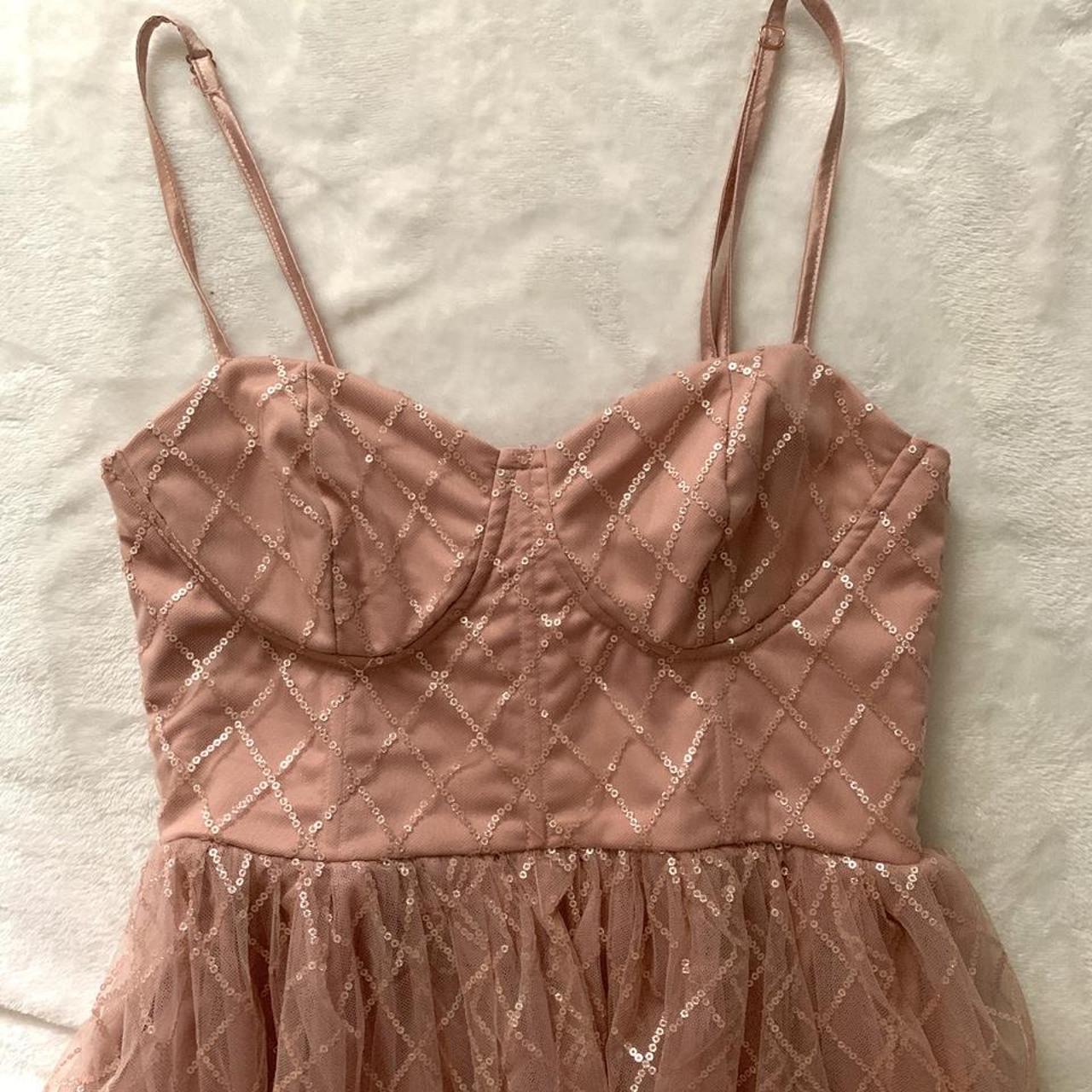 Rose gold + dusty pink maxi dress from Showpo!... - Depop