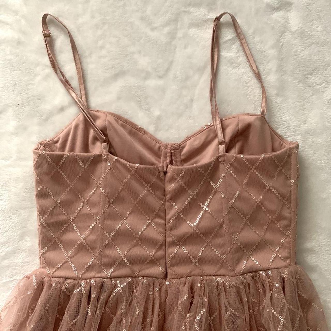 Rose gold + dusty pink maxi dress from Showpo!... - Depop