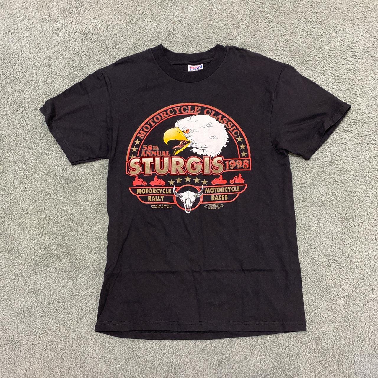 Vintage 1998 Sturgis Motorcycle Rally red Hanes graphic t- shirt