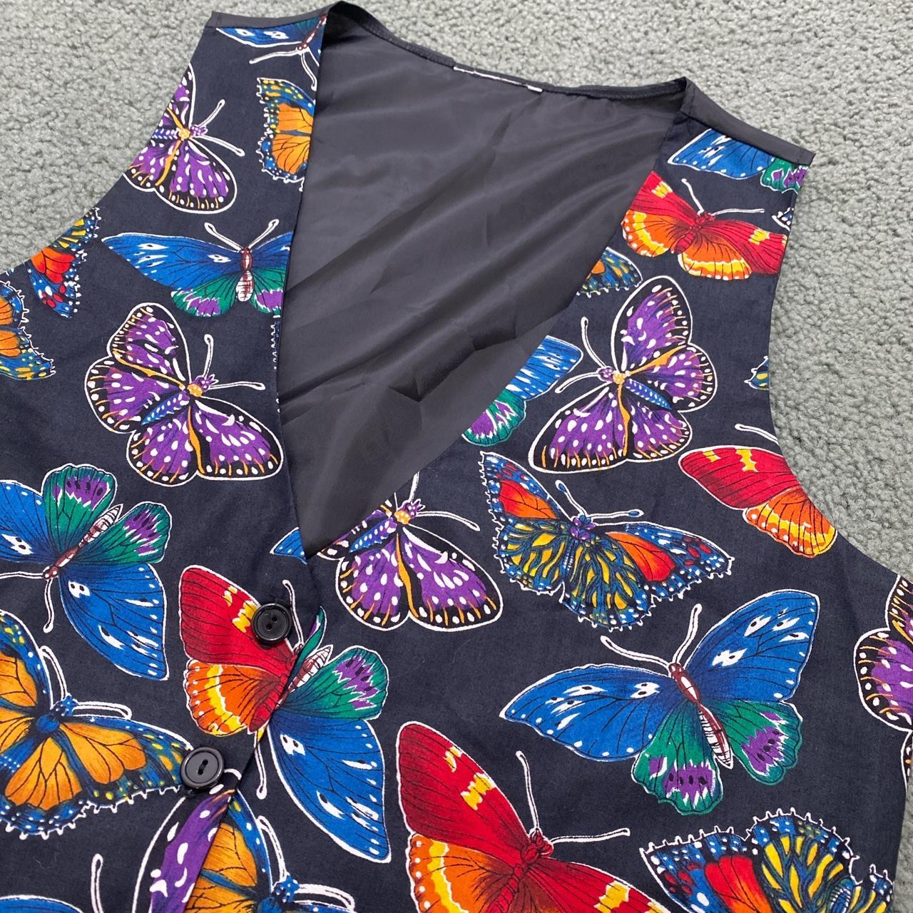 American Vintage Women's Blue and Red Gilet (3)