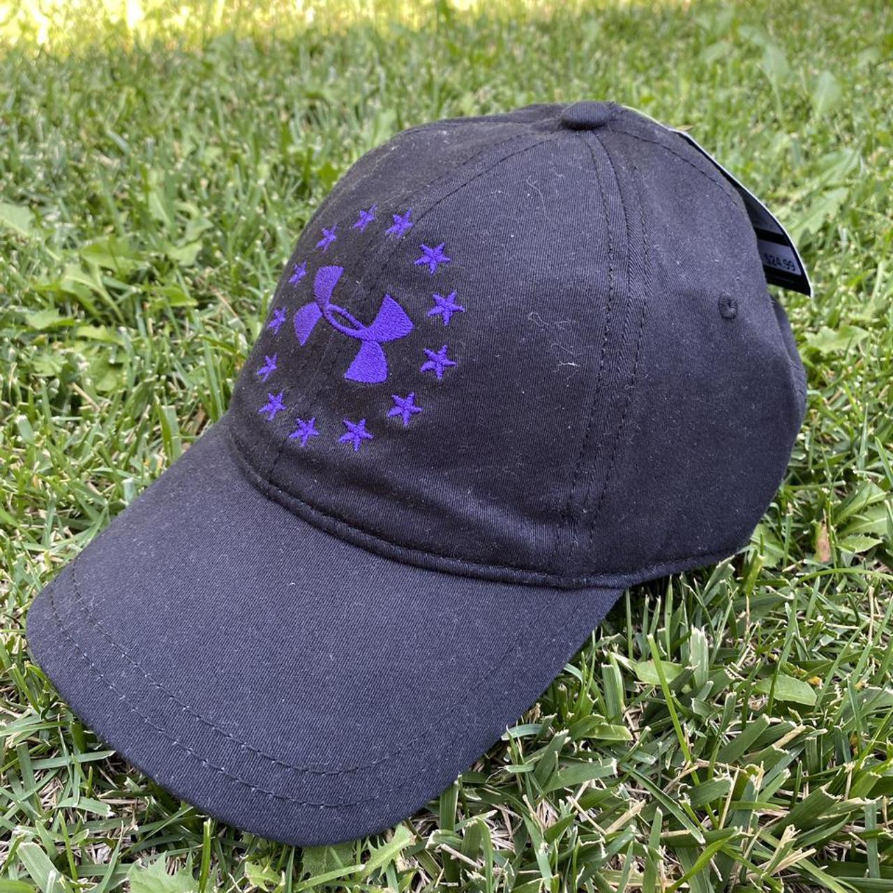 Under Armour Black hat with purple logo Brand new - Depop