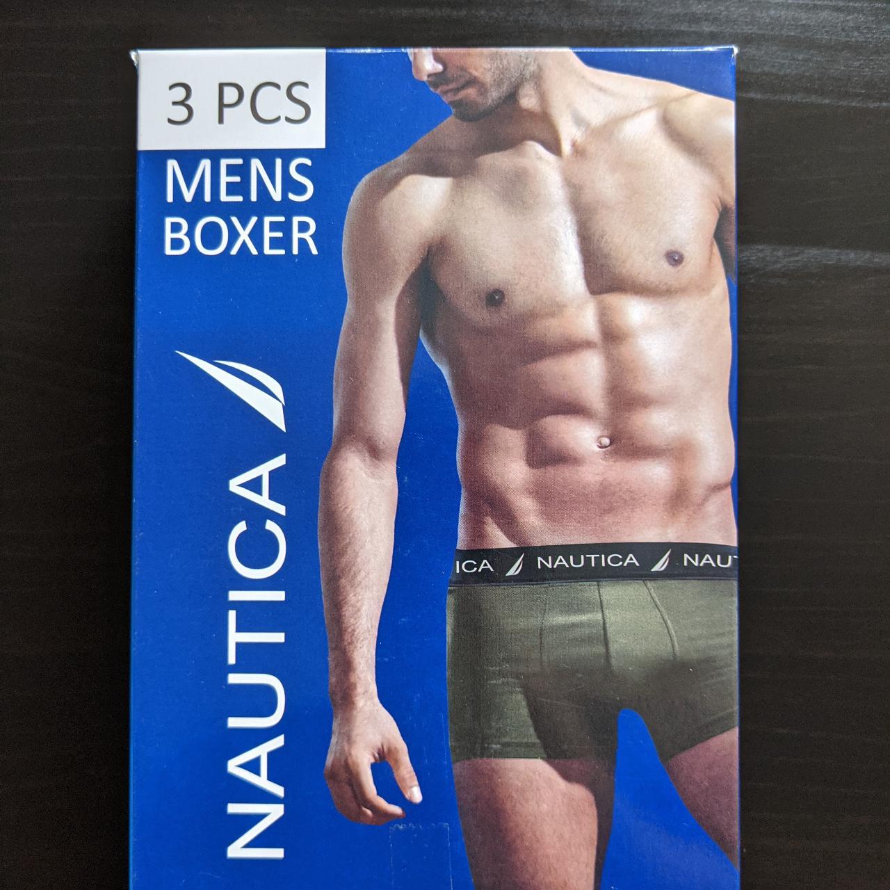 Nautica Mens Boxers Shorts 3 Pack Blue / grey Microfibre Underwear