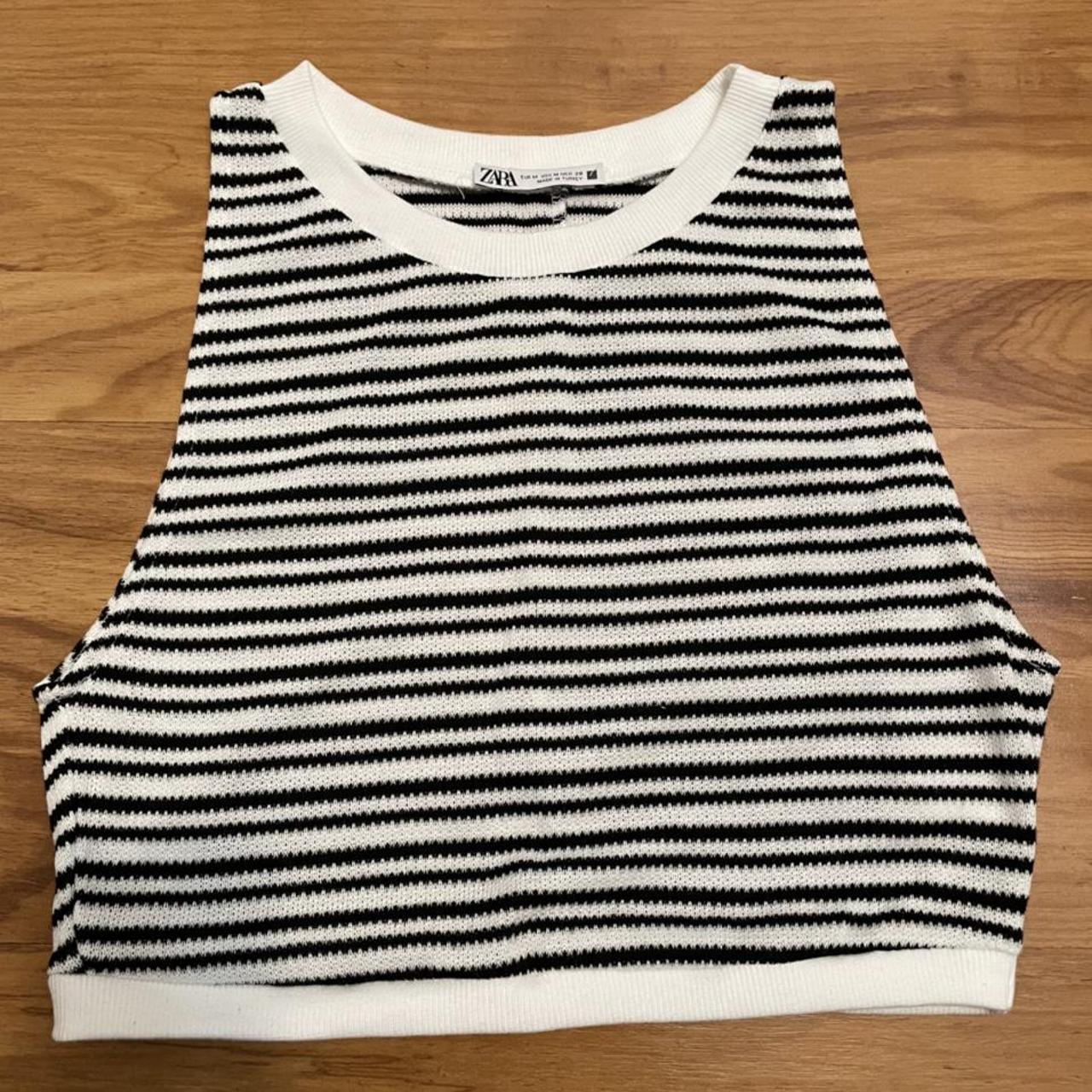 zara black and white sweater vest