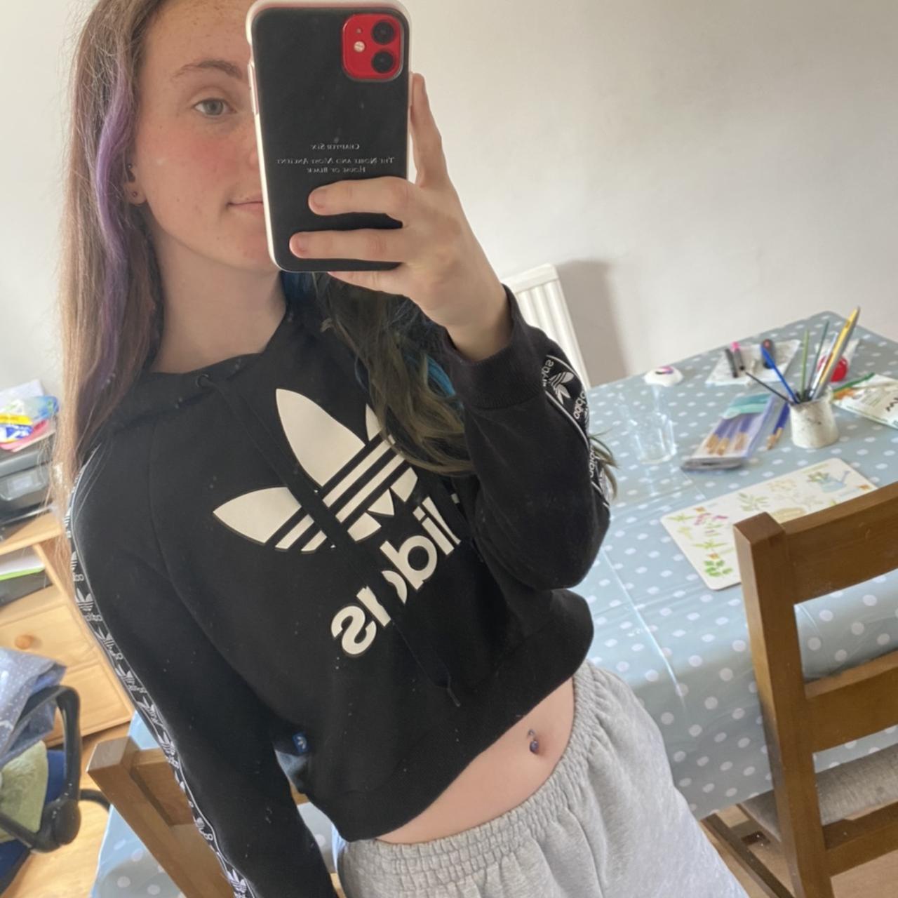 Adidas clearance cropped jumper