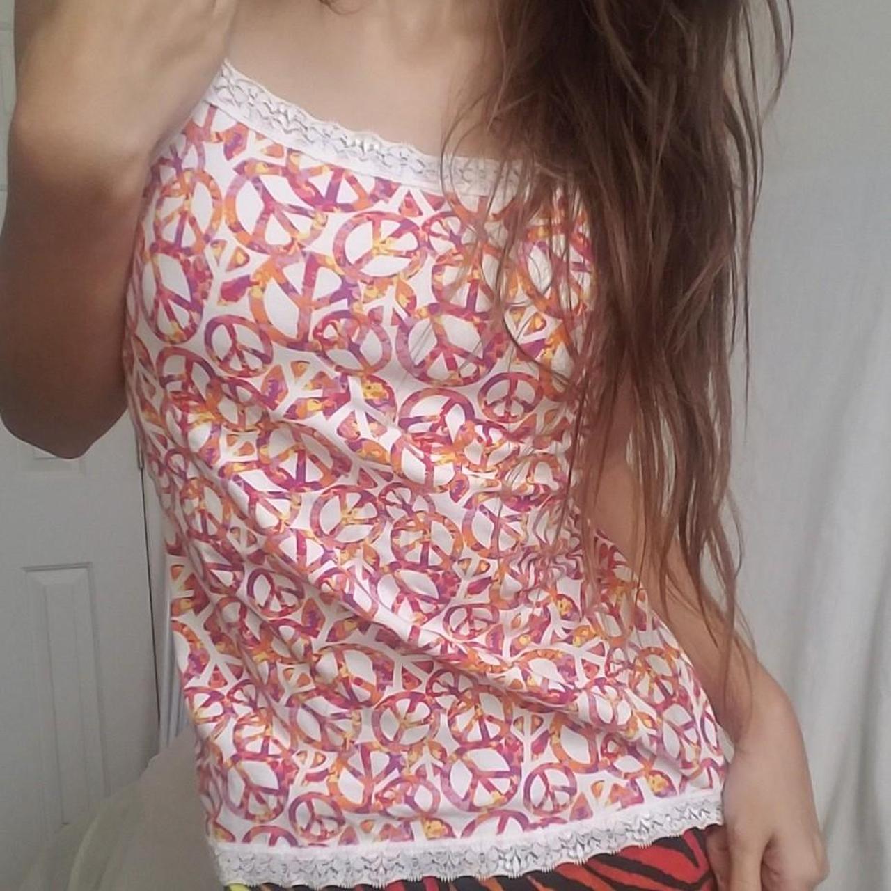Y2K Peace & Lace Cami Y2K early 2000s vintage Worn... Depop