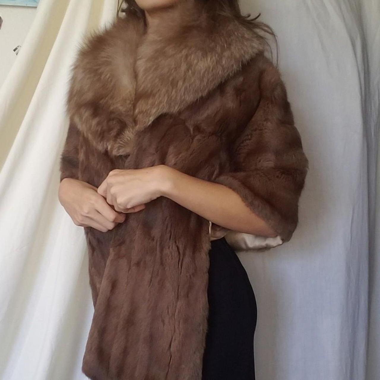 Vintage on sale fur shawl