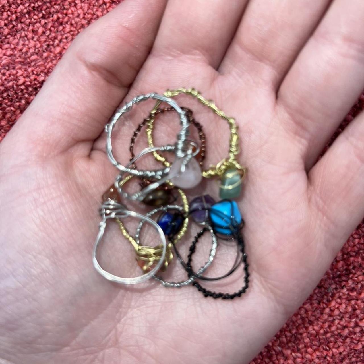 10 Crystal Wire RINGS I Will Randomly Select 10 Of Depop