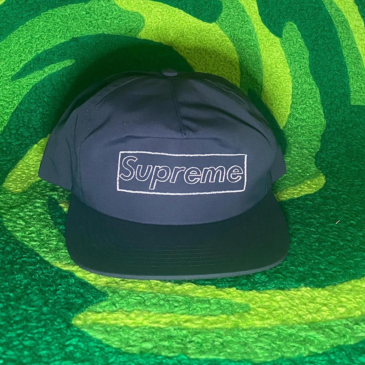 Supreme KAWS Chalk Bogo 5-Panel Navy DS Size... - Depop