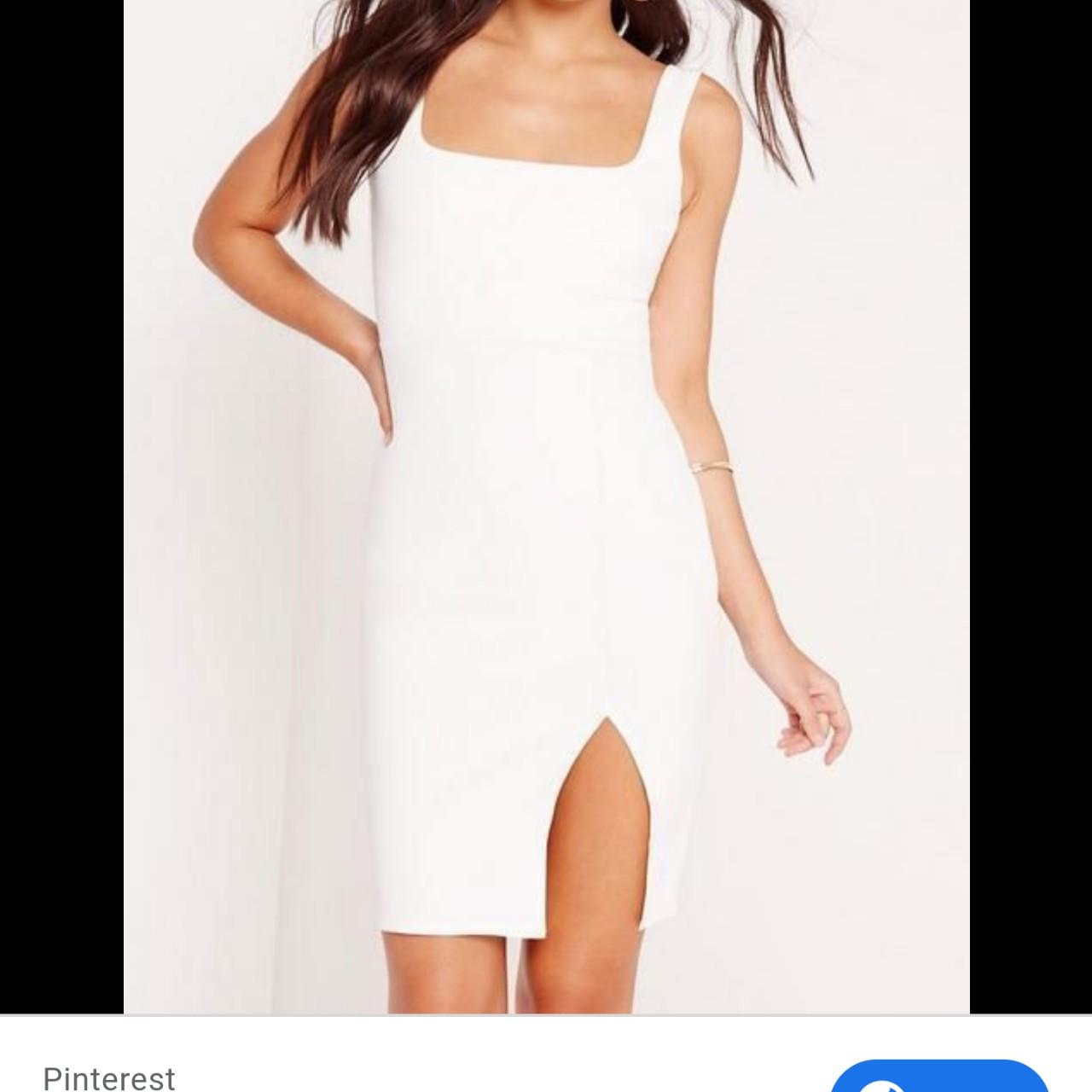 Missguided white square neck deals dress