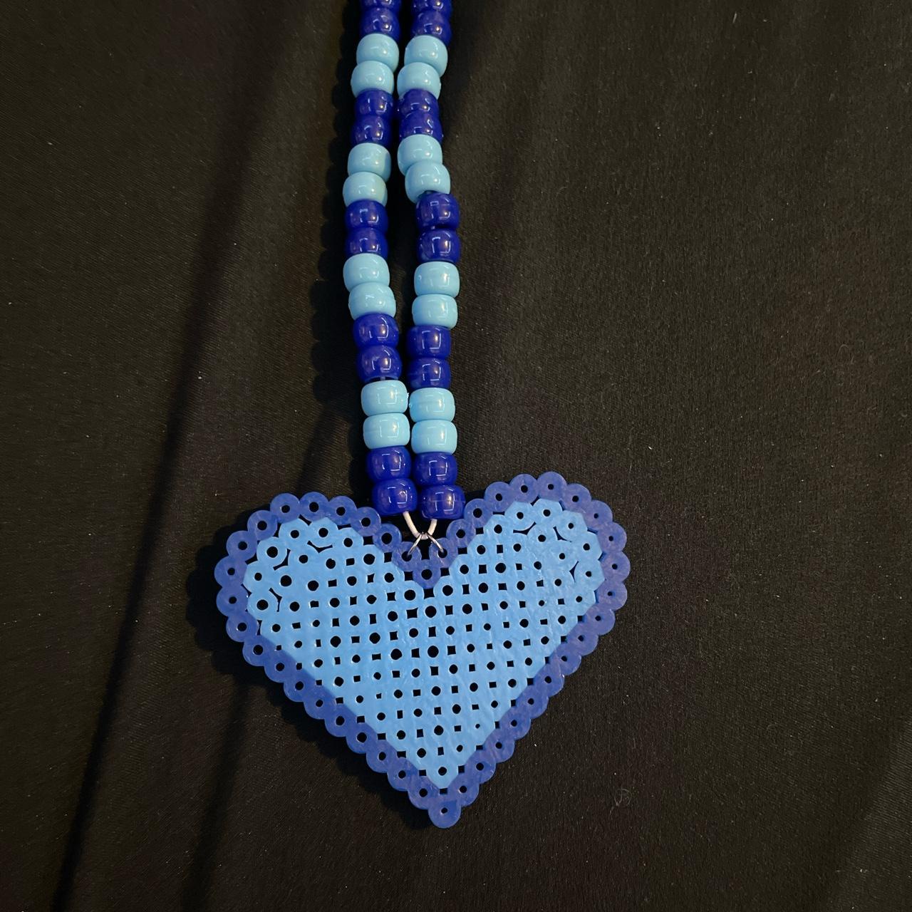 Heart Kandi Perler Necklace Kandi Heart Tutorial Heart Kandi