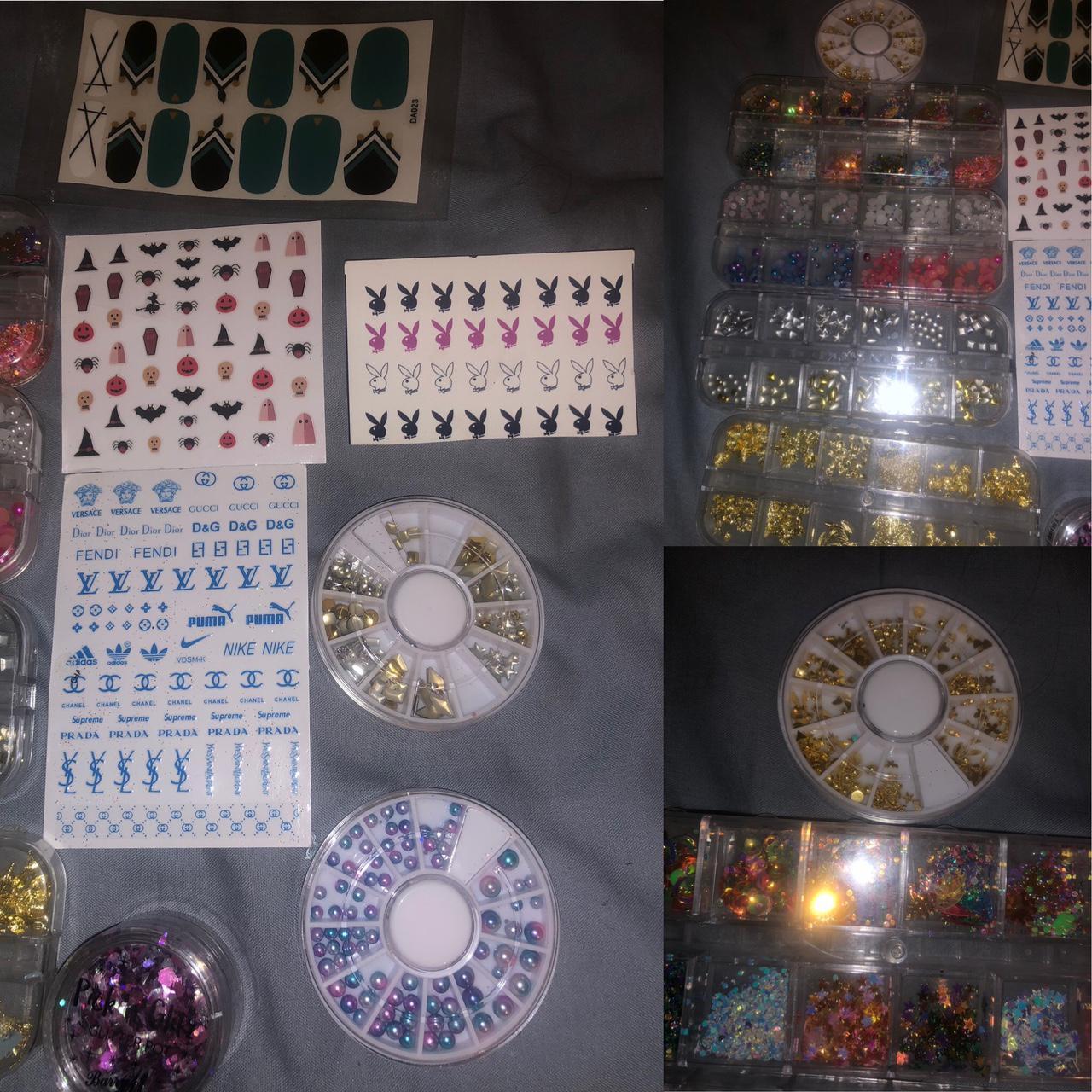 Nail set. Nail art job lot. Gems, beads, stickers... Depop