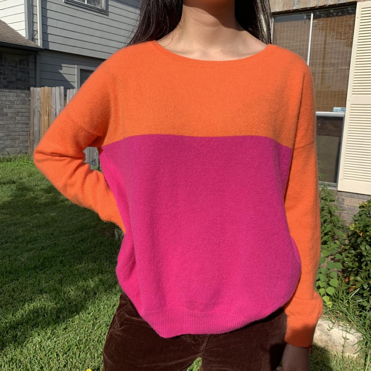 Adorable 100 Cashmere JcPenney Orange and Pink Long. Depop