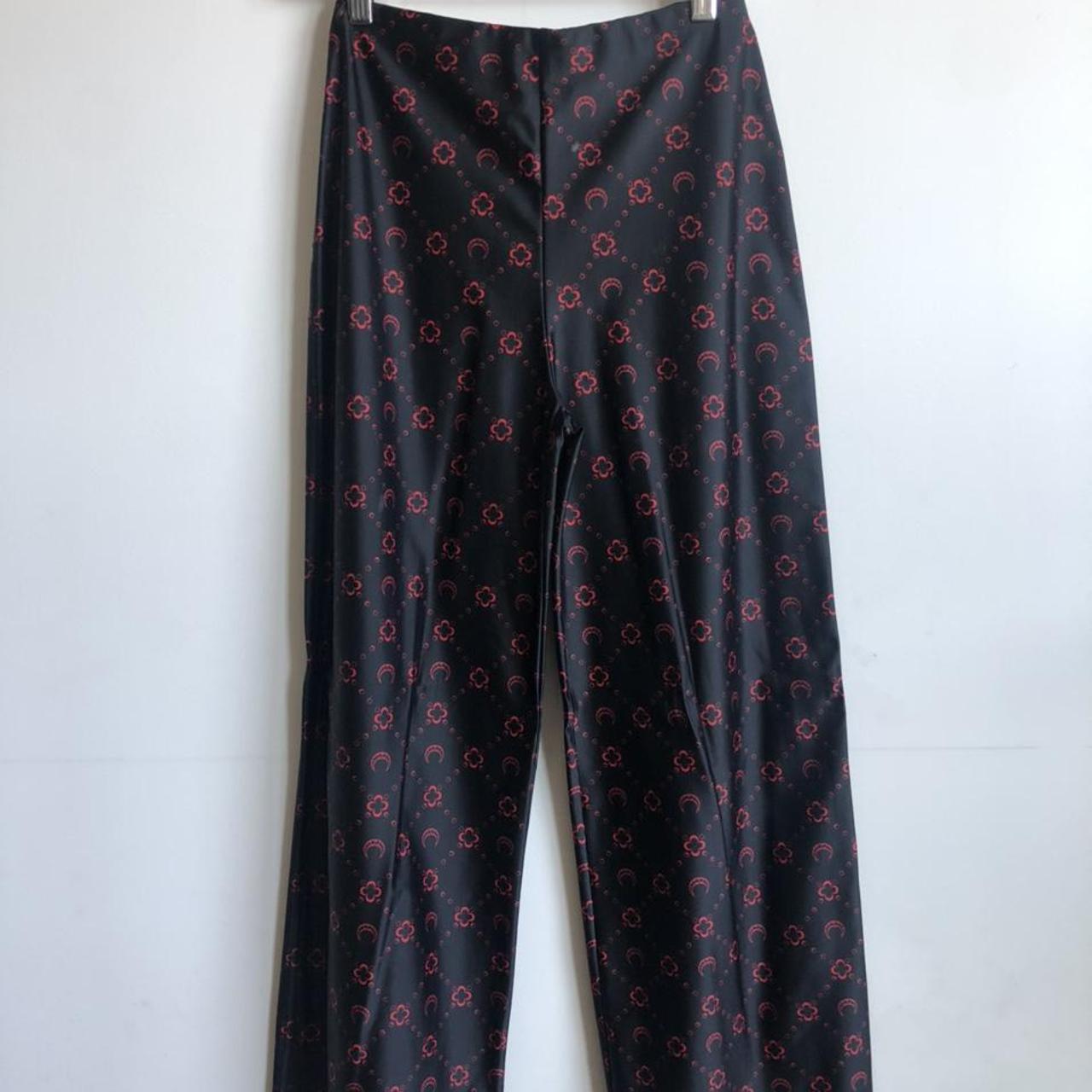 Marine Serre Women's Black and Red Trousers | Depop