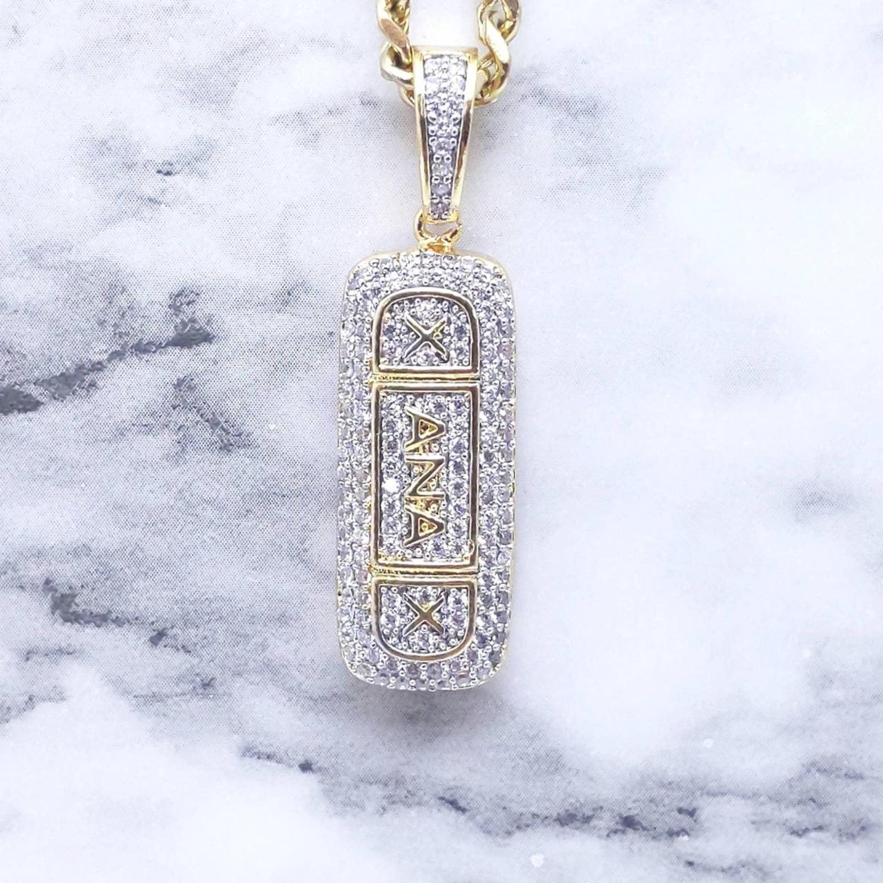 New Icy Gold Finish Xanax Pendant + 18" x 3mm Gold... Depop