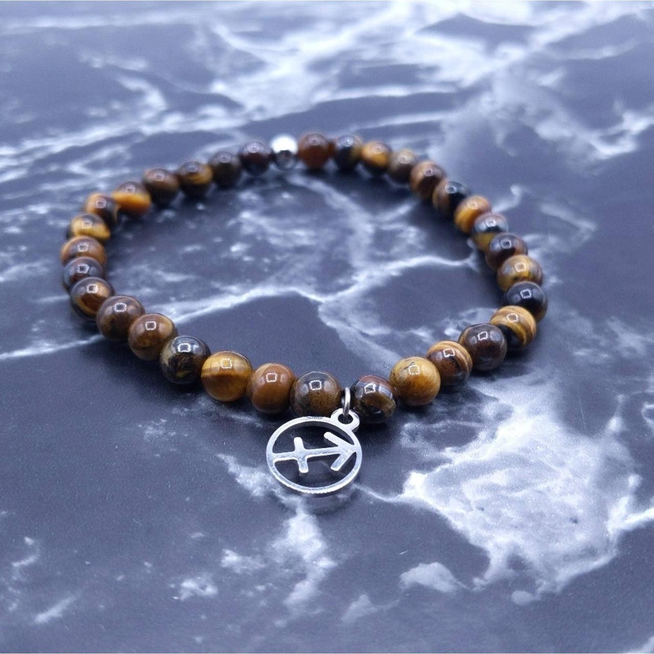Brand New Elastic Sagittarius Zodiac Tiger Eye... Depop