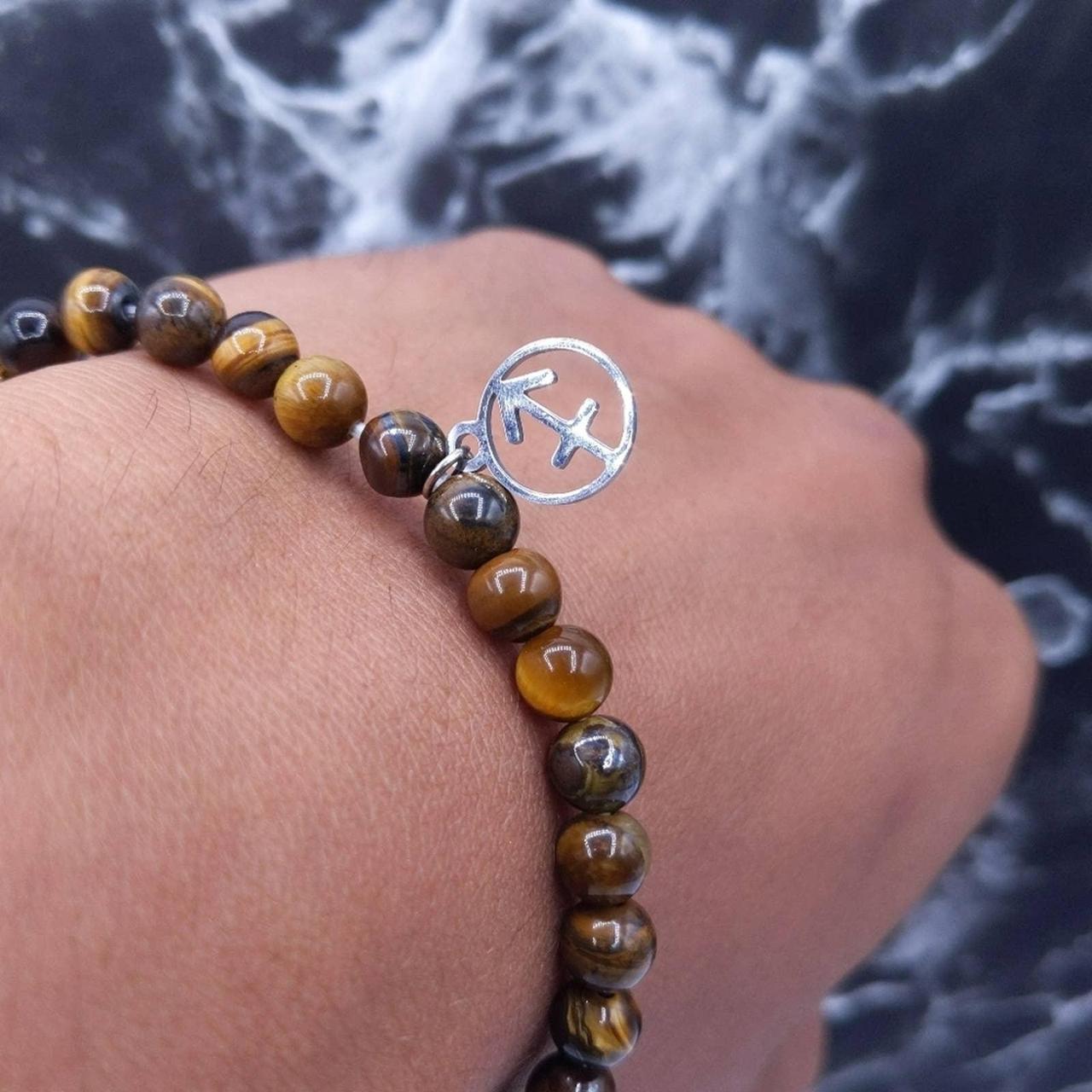Brand New Elastic Sagittarius Zodiac Tiger Eye... Depop