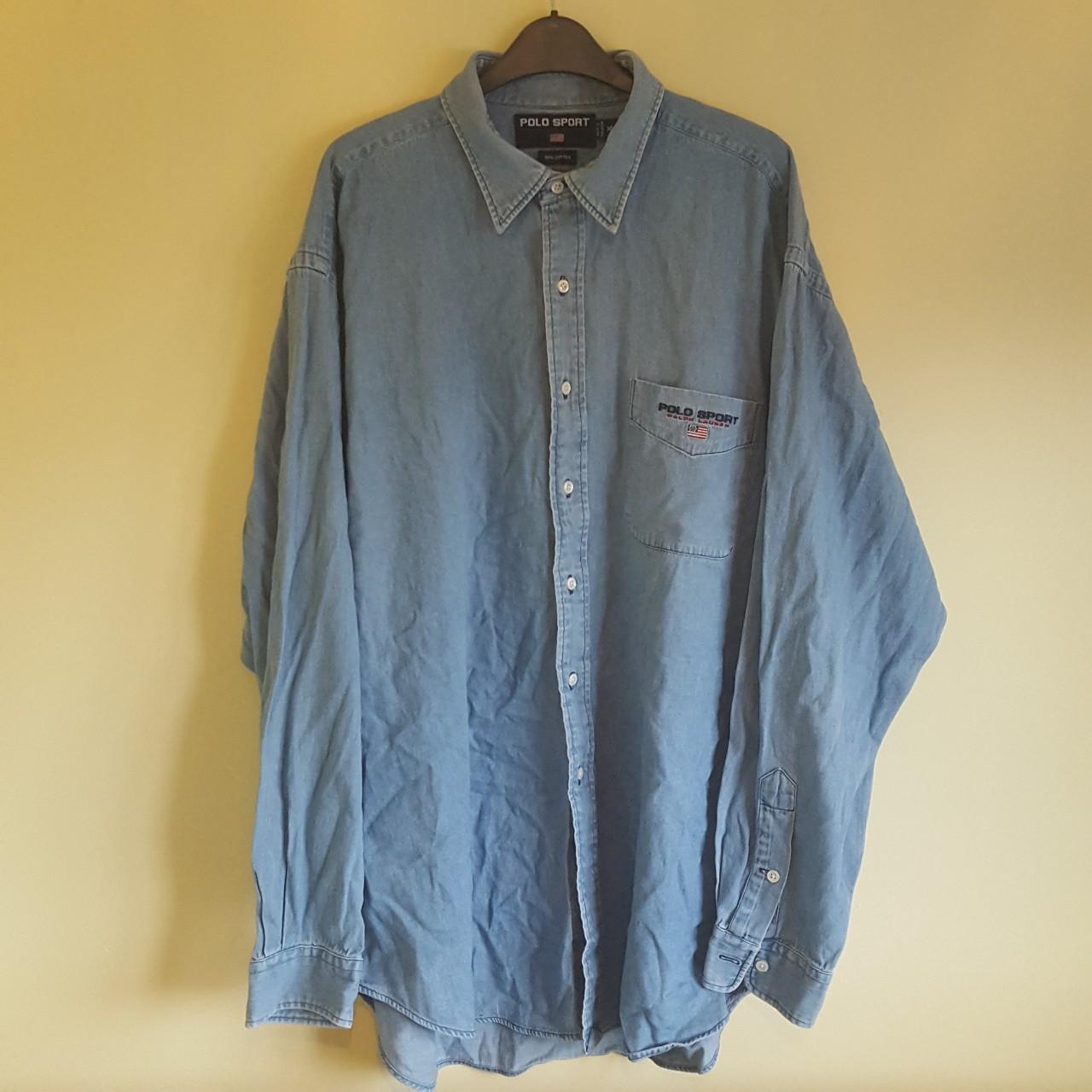 vintage ralph lauren polo sport denim shirt Depop