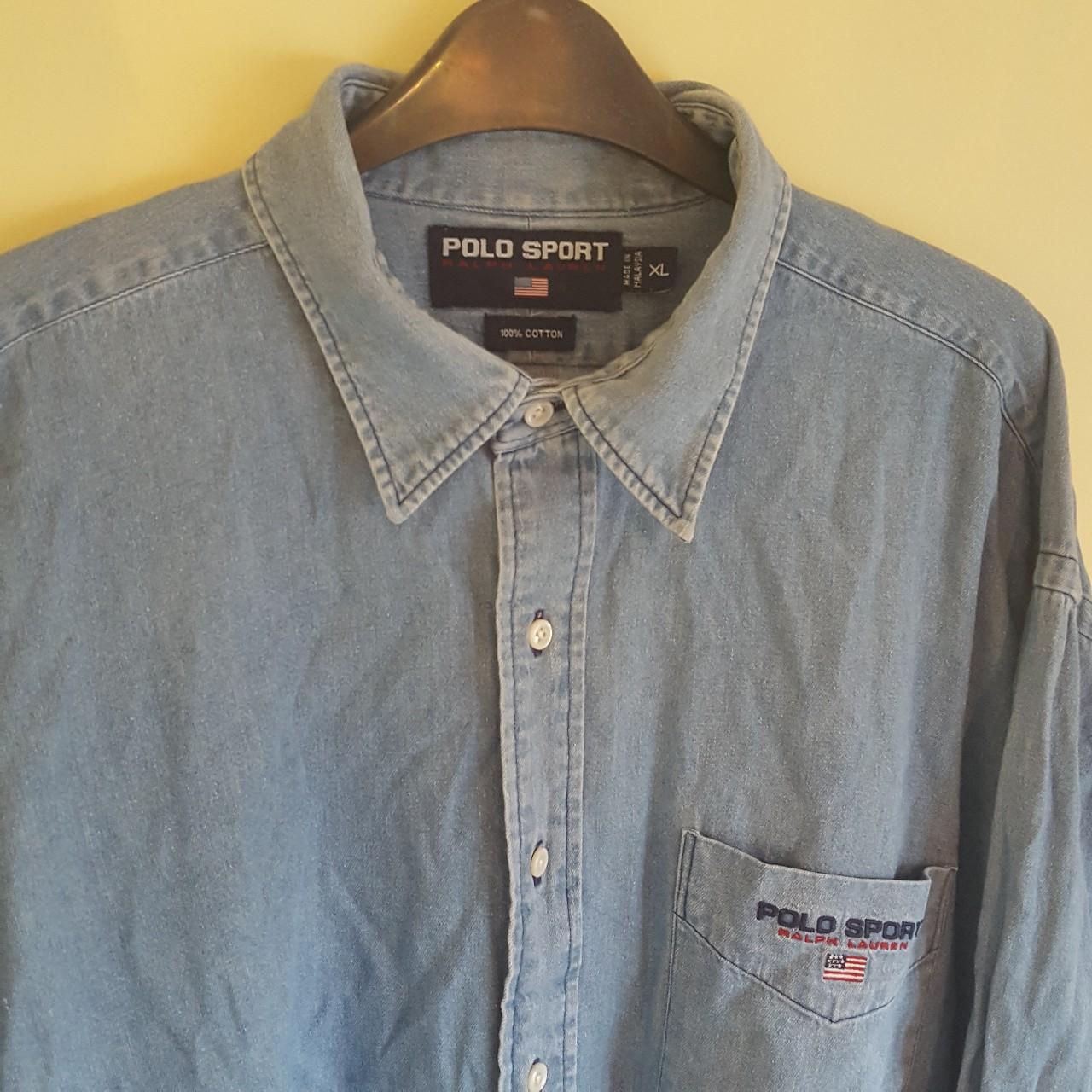 vintage ralph lauren polo sport denim shirt Depop
