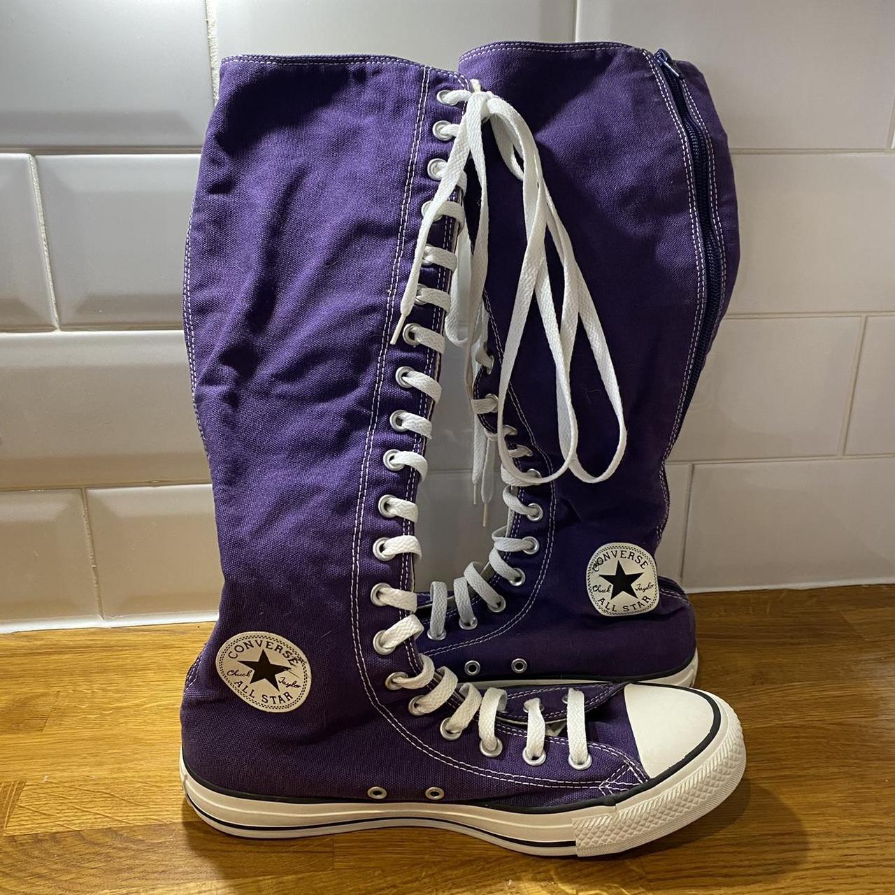 knee high glitter converse