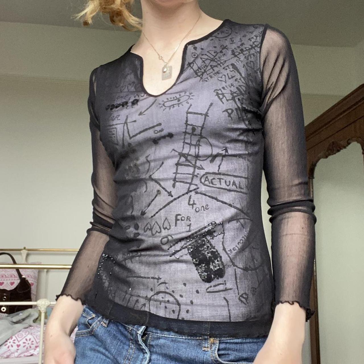 90s Mesh Top Similar to Cop Copine. No label. Small... Depop