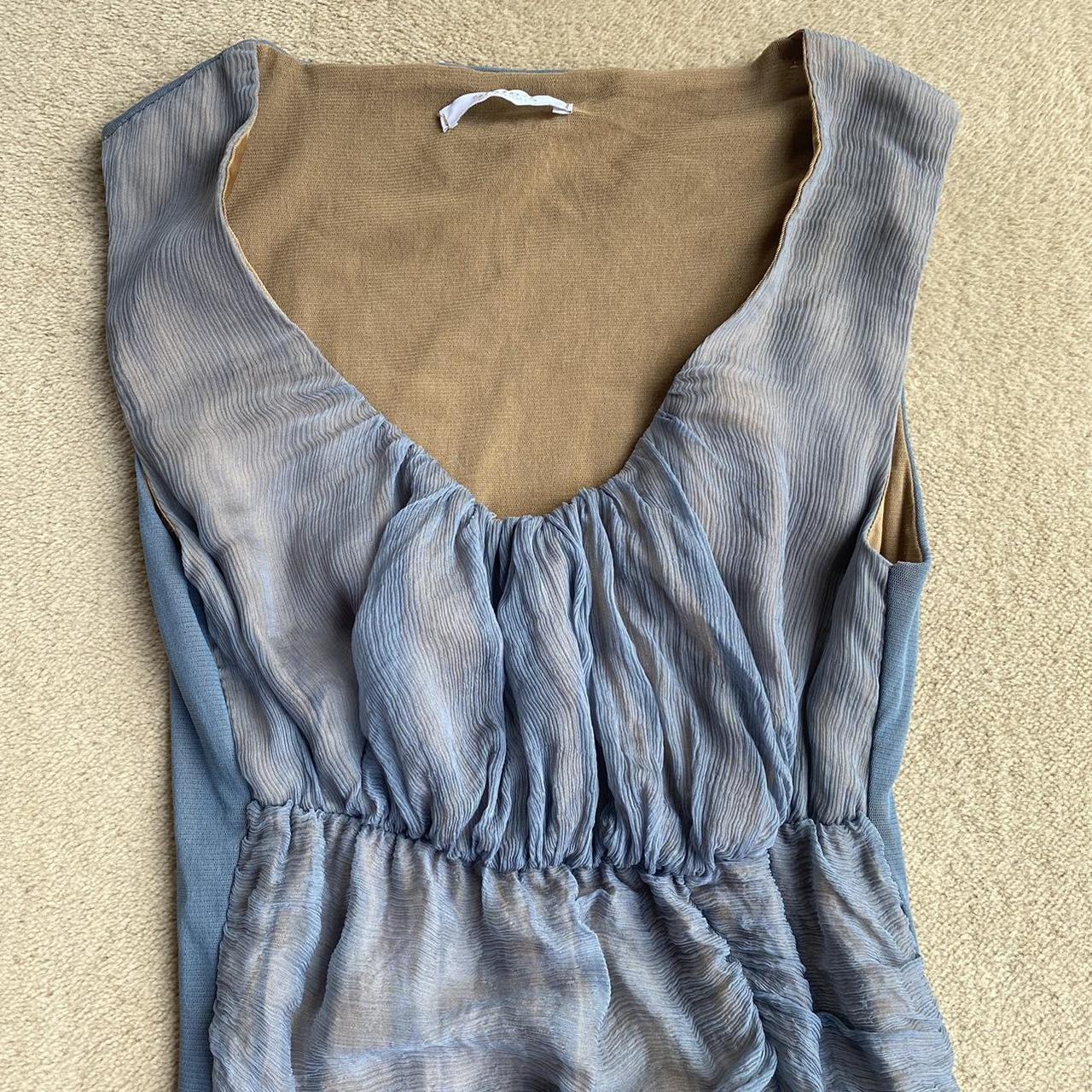 Blue Silk Dress Amazing Italian Designer Blue and... - Depop