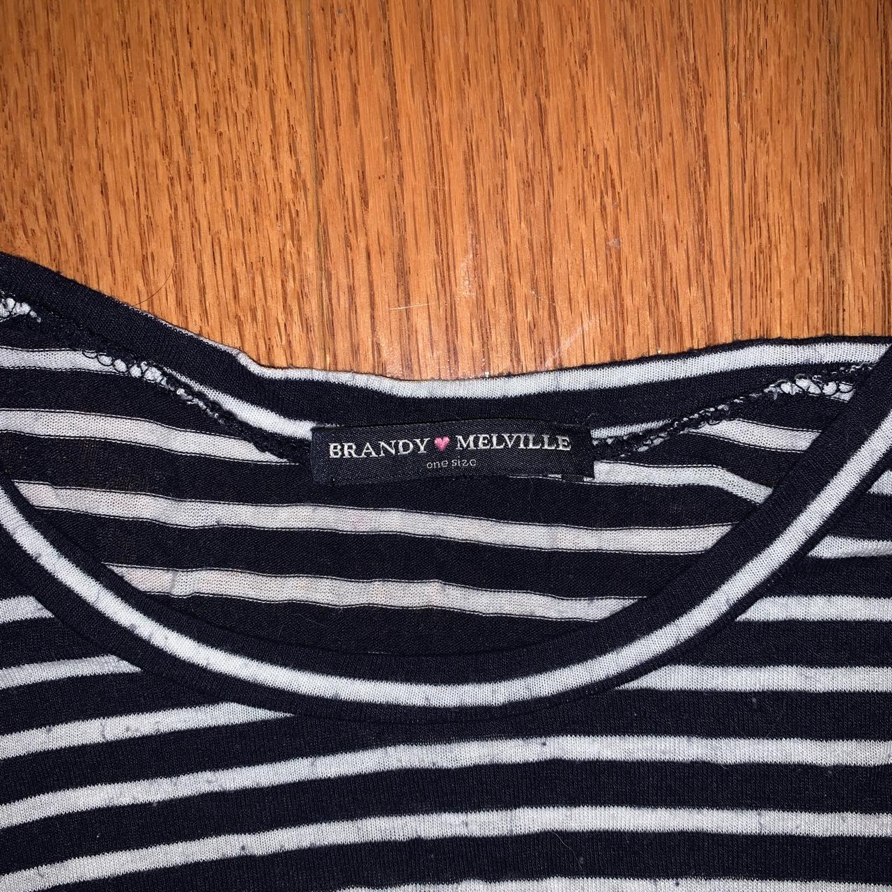 Old school Brandy Melville black and white striped... - Depop