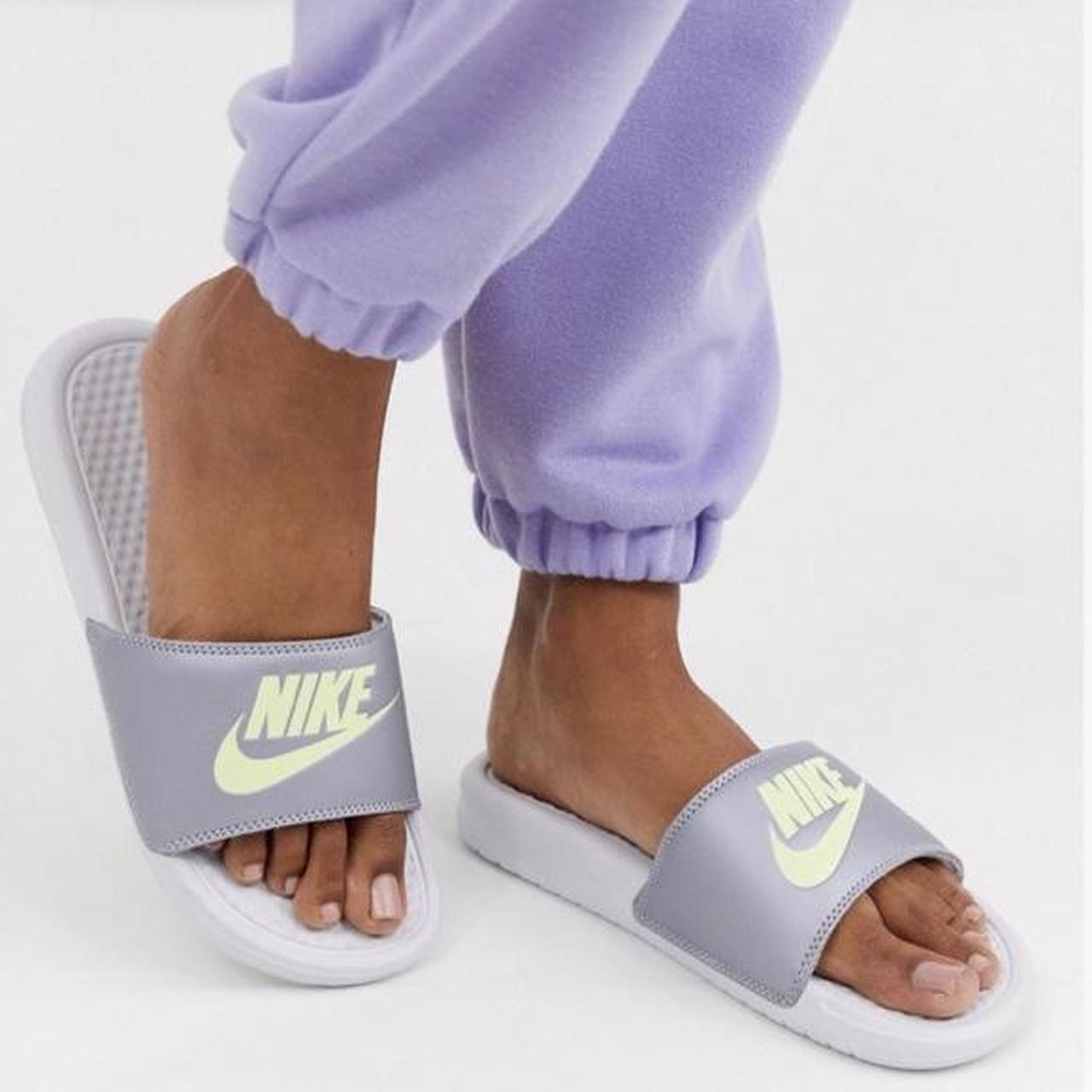 nike benassi silver