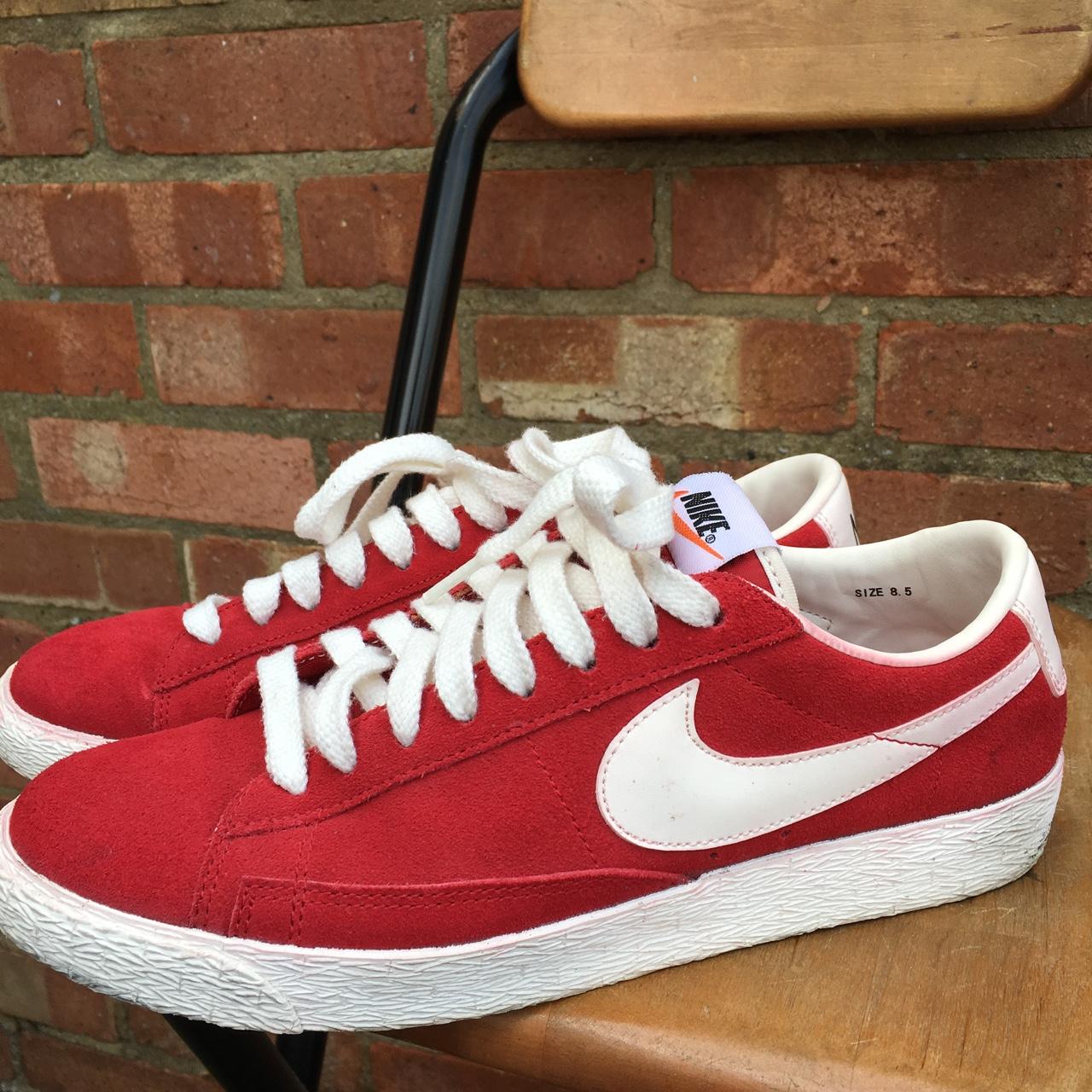 nike blazer low red suede