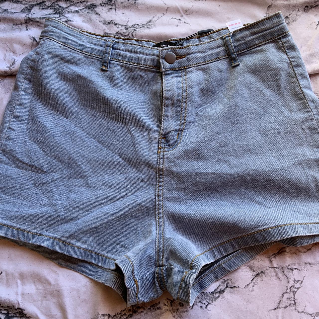 Pretty little things light wash disco shorts NEW... - Depop