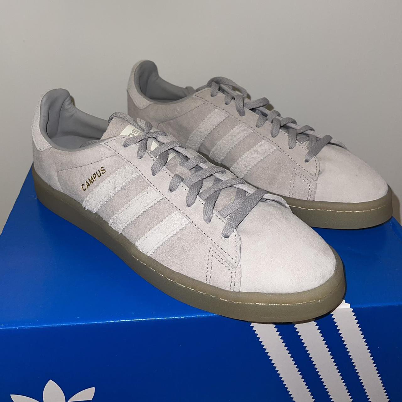 Adidas Campus - Gretwo/Greone/Gum • Worn twice •... - Depop