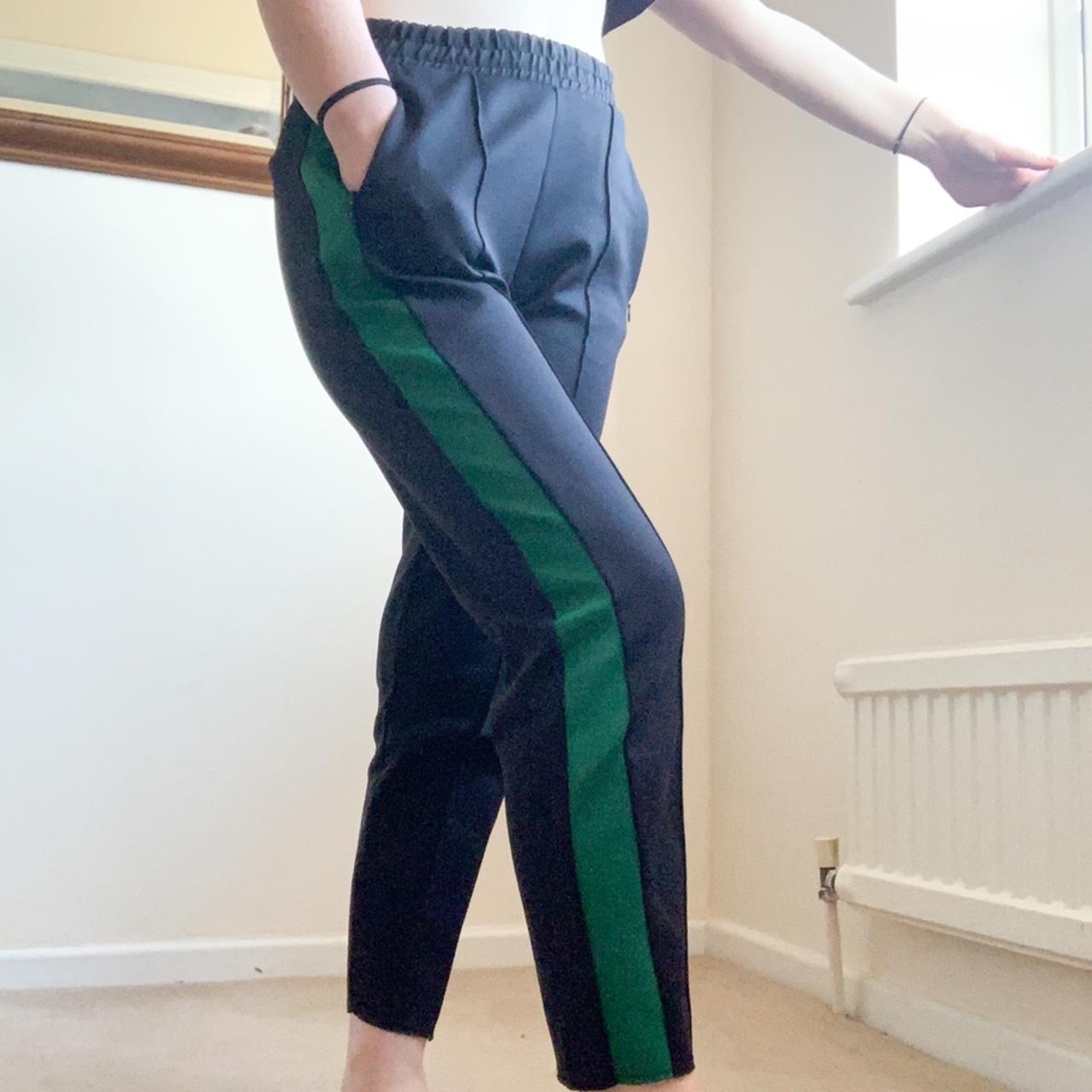 Zara Emerald Green Side Stripe Work Pants