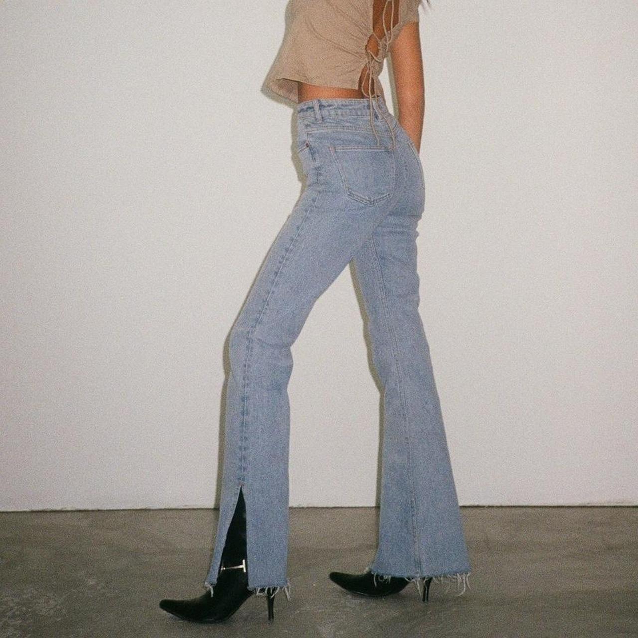 MOTEL ROCKS split bootleg jeans in light wash.... - Depop