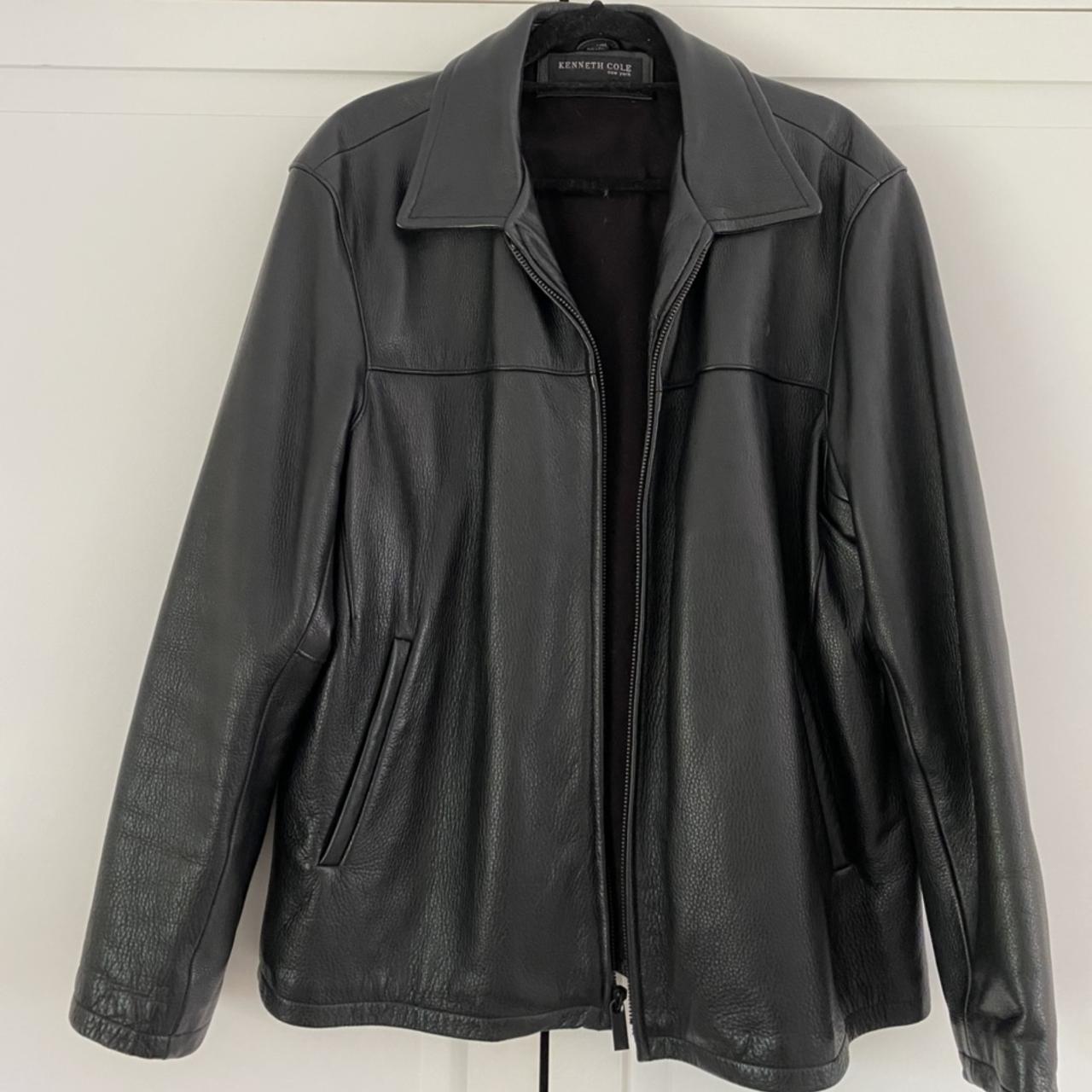 Kenneth cole leather on sale jacket