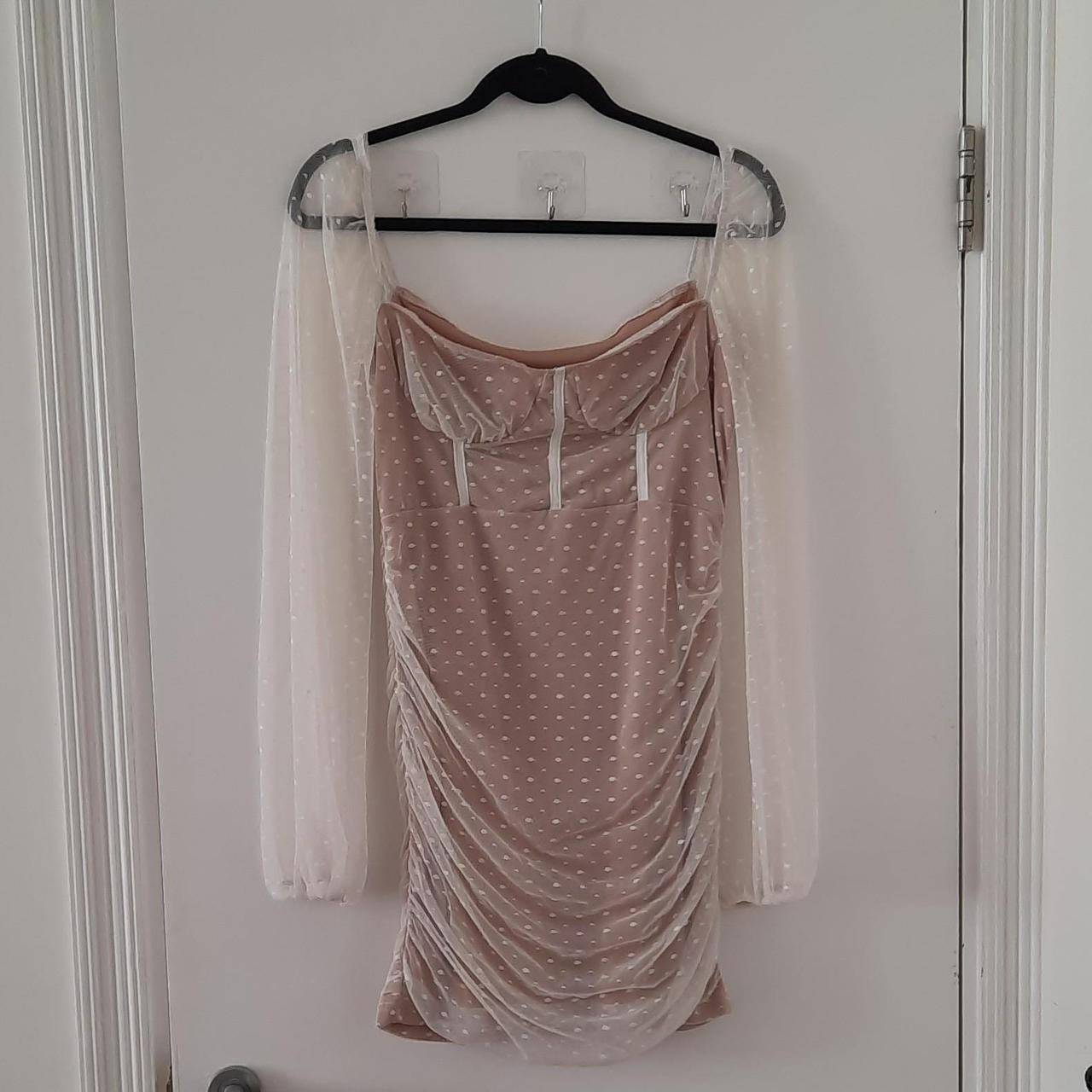 SHEIN Women's White and Cream Dress | Depop