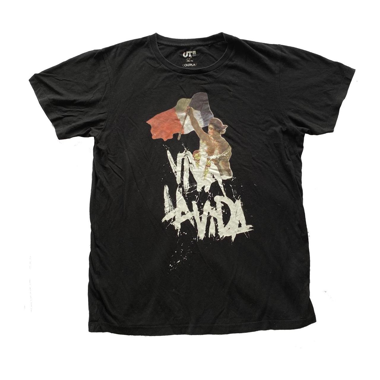 🎶 COLDPLAY X UNIQLO COLLAB VIVA LA VIDA T-SHIRT 🎶 a | Depop