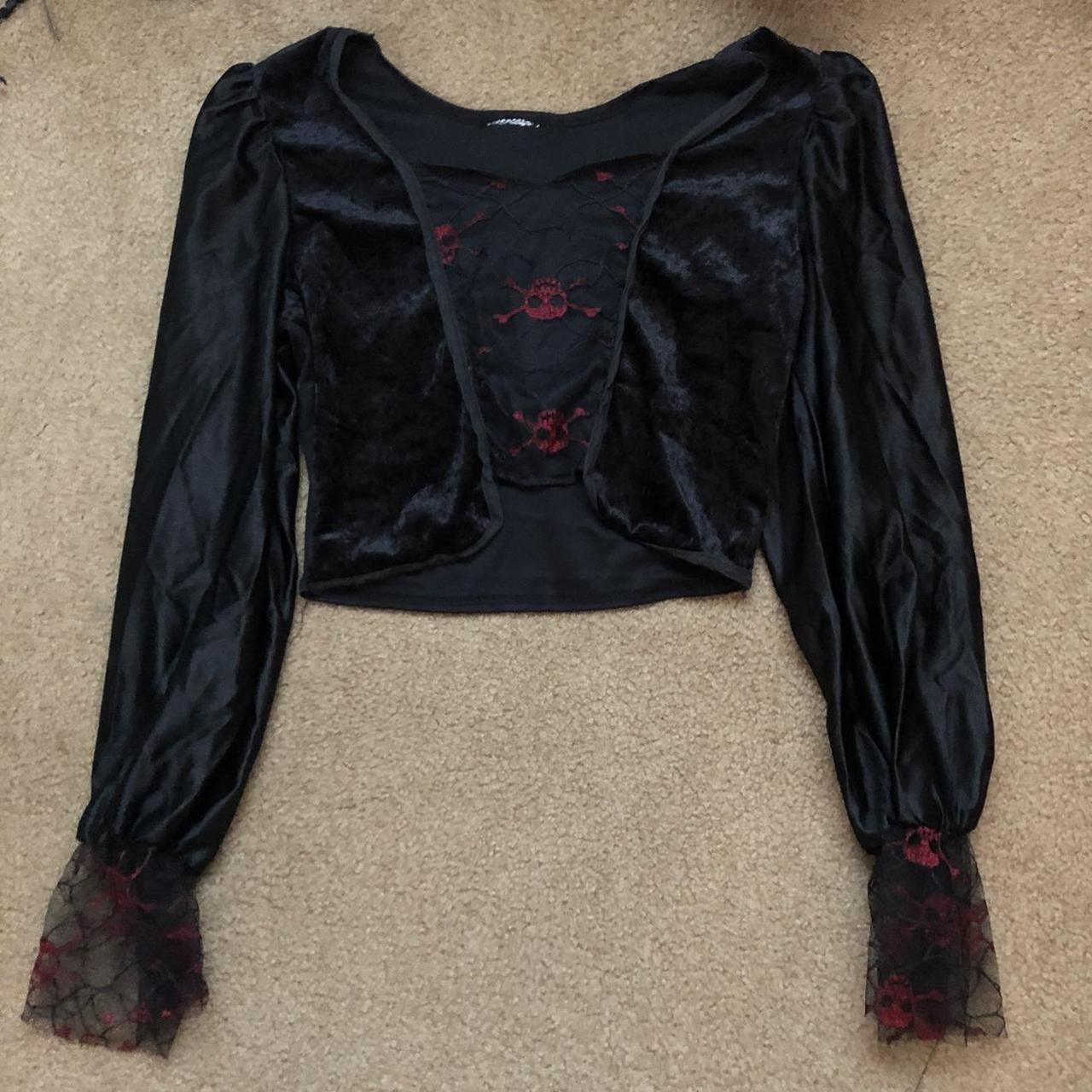 read bio before purchase goth red skull top it’s... - Depop