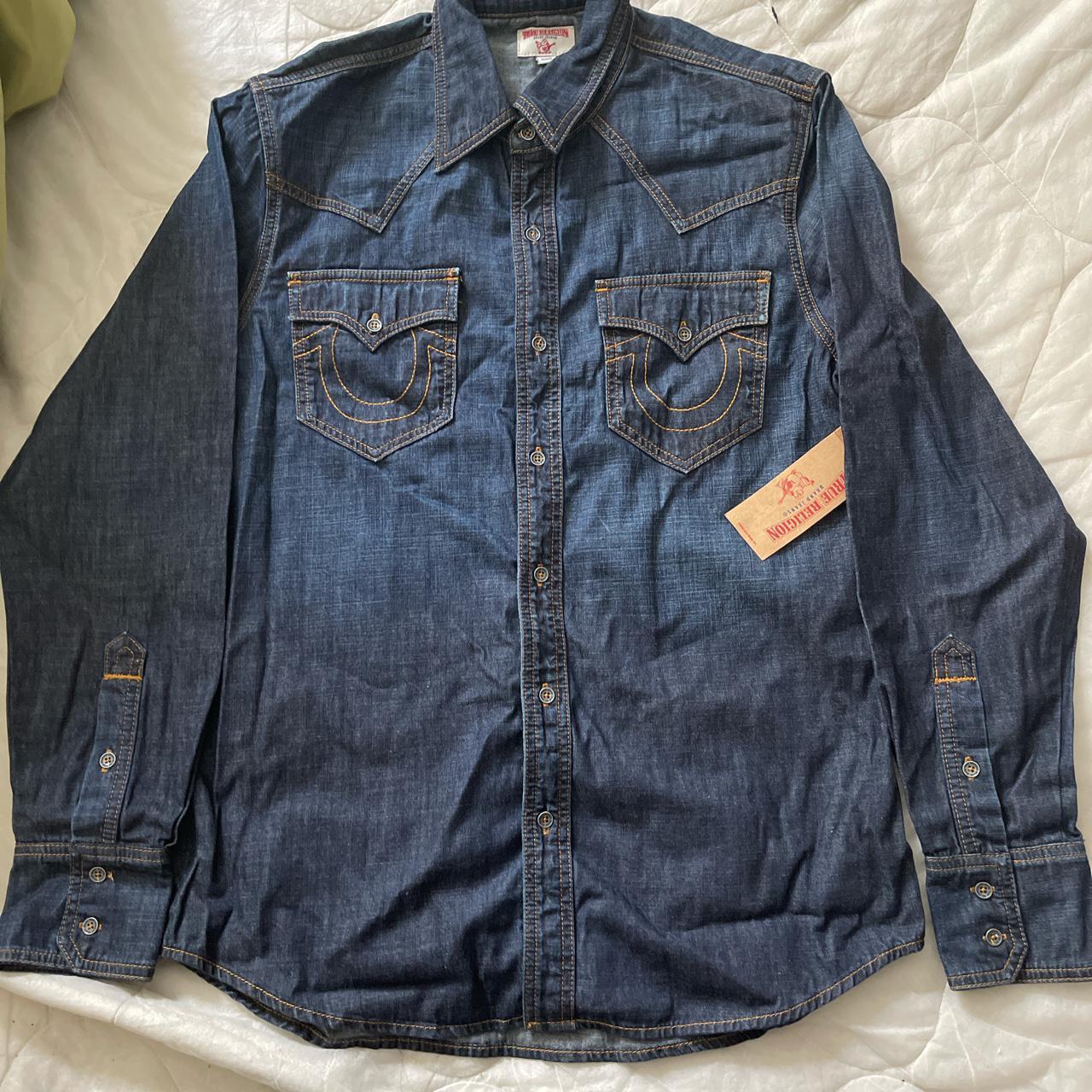 True religion denim hot sale shirt mens