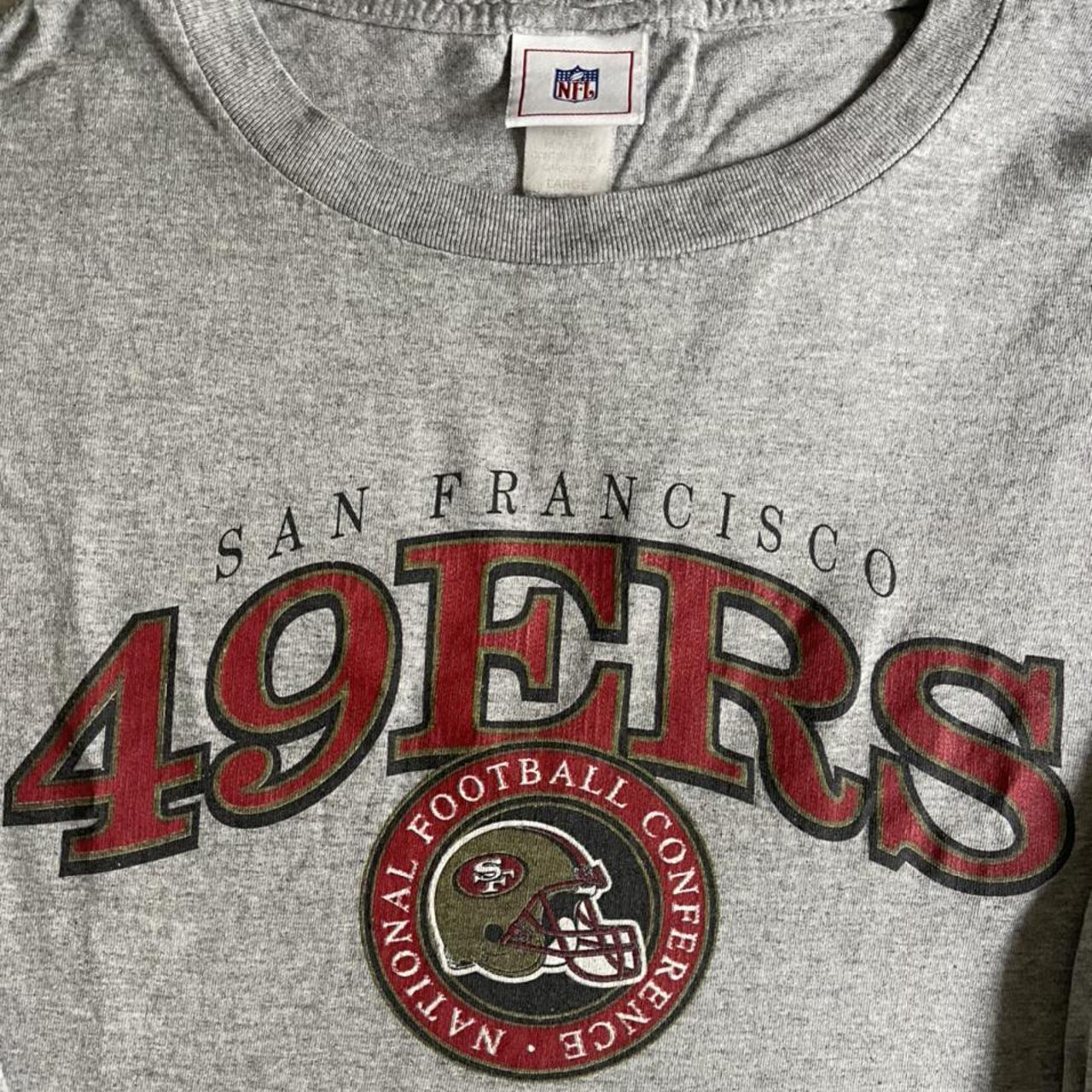 San Francisco 49ers Long Sleeve T-Shirt Grey Size... - Depop