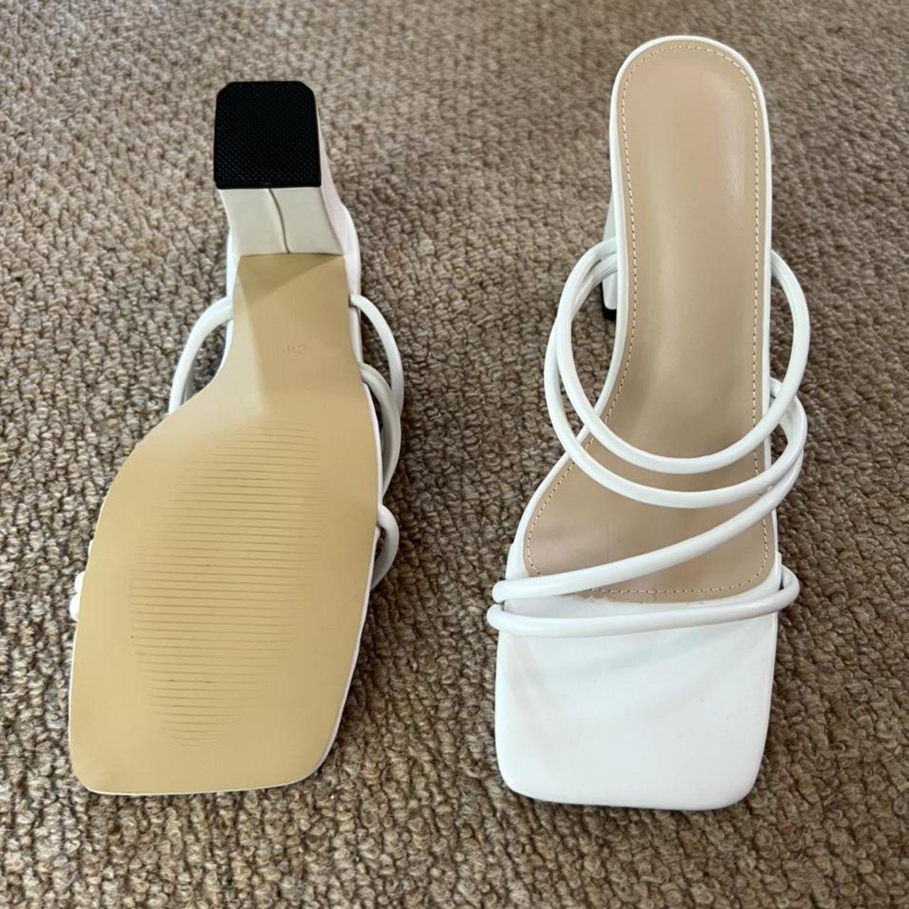 strappy square toe block heels