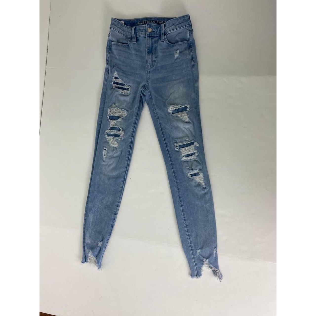 American Eagle Super Hi-Rise Jegging Light Wash... | Depop