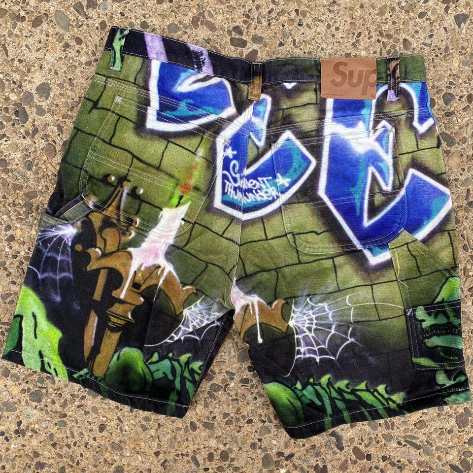 Supreme x Lee Quinones Lion's Den Painter Shorts 32... - Depop