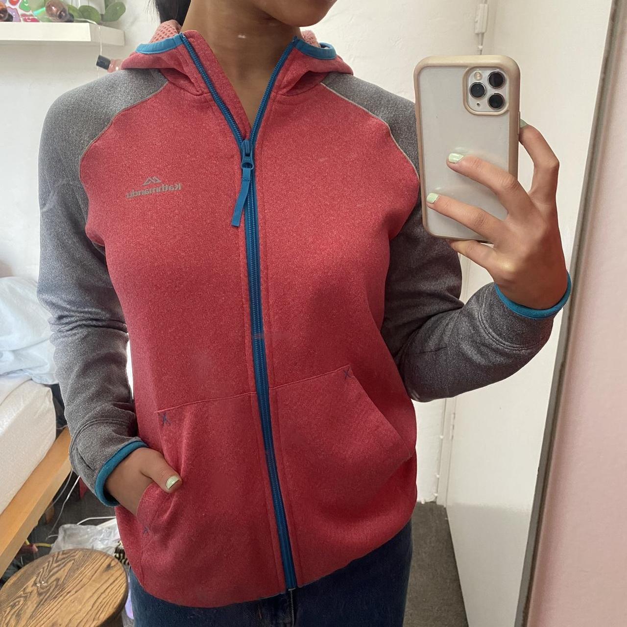 Kathmandu Women's Pink and Grey Jacket Depop