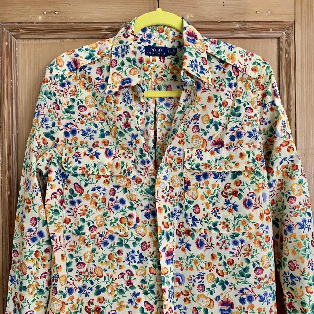 POLO Ralph Lauren floral cotton shirt Utility... - Depop