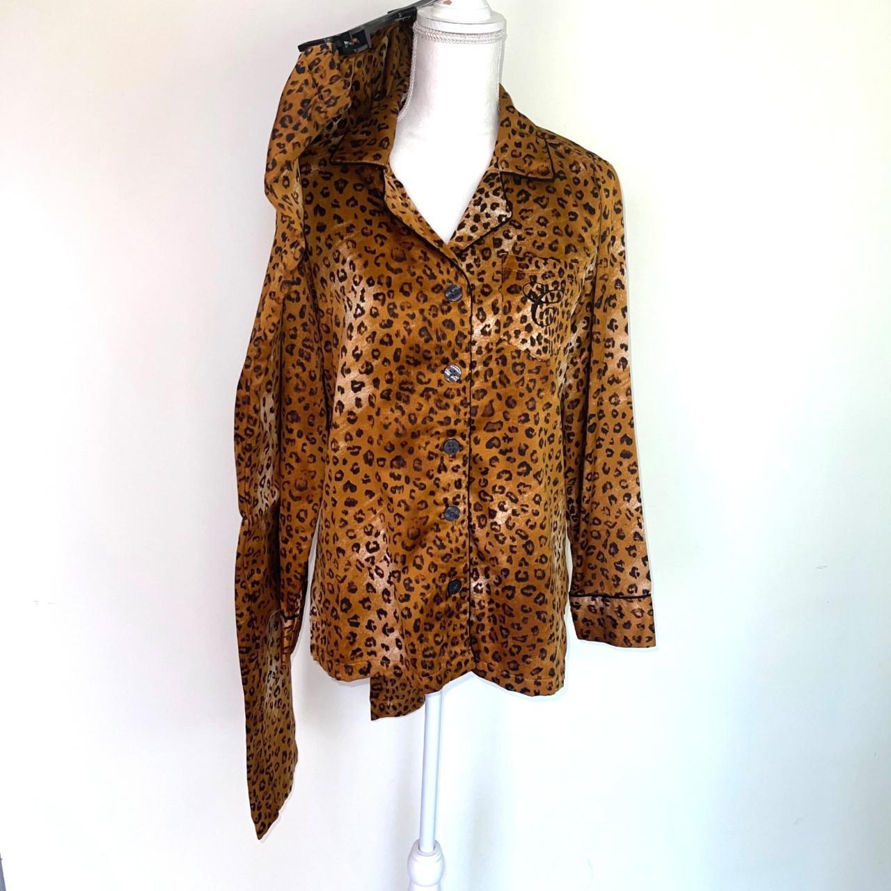 Chaps Pajamas Medium Womens Cheetah Print Top Pants Depop