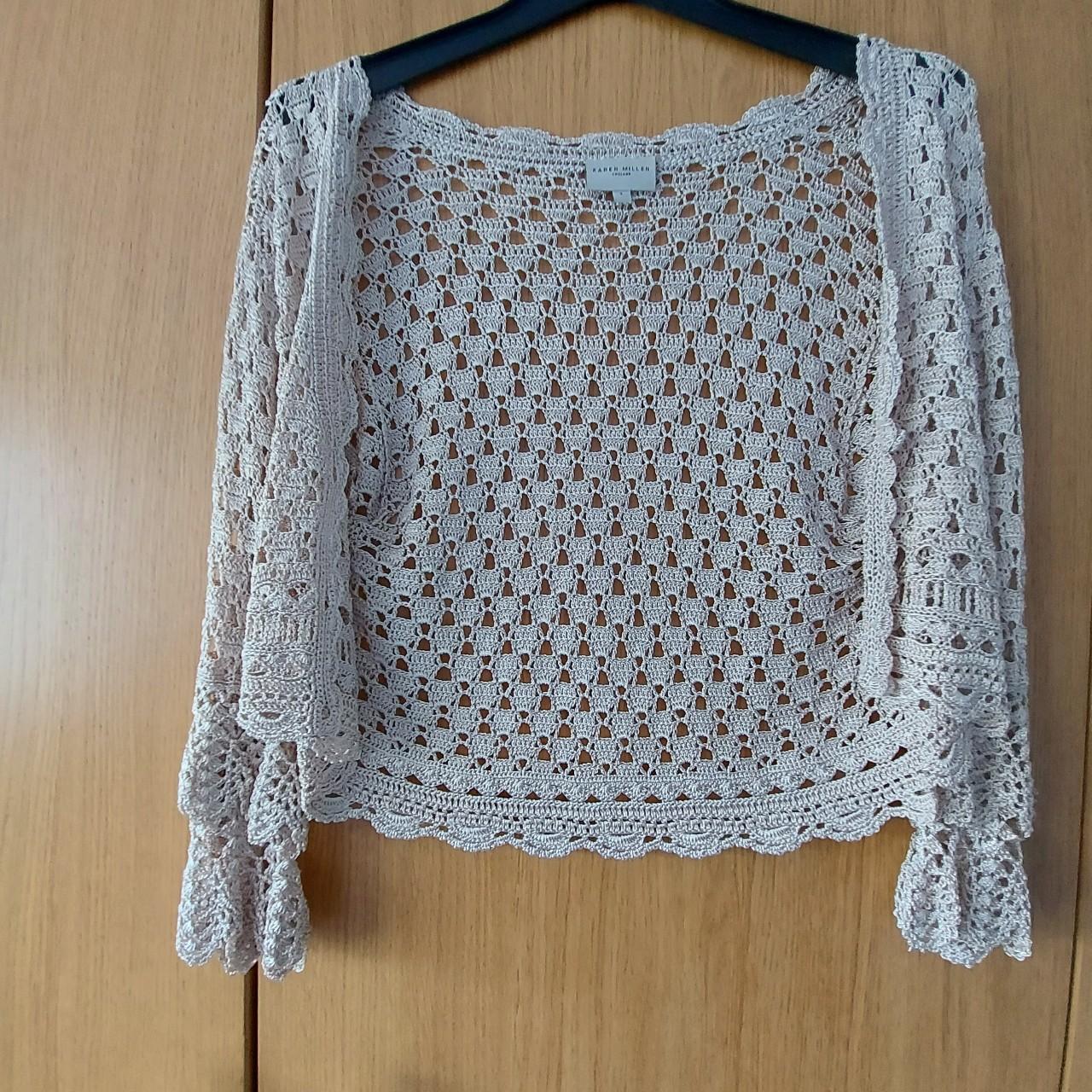 Karen Millen crochet dress and matching bolero. Depop
