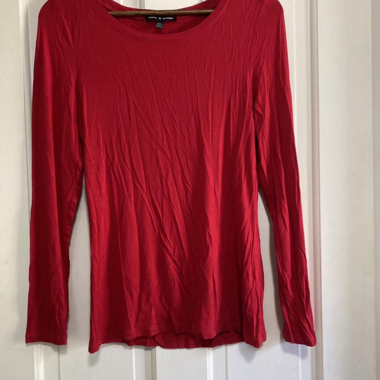 Red Cable and Gauge long sleeve shirt. So soft. Size... - Depop